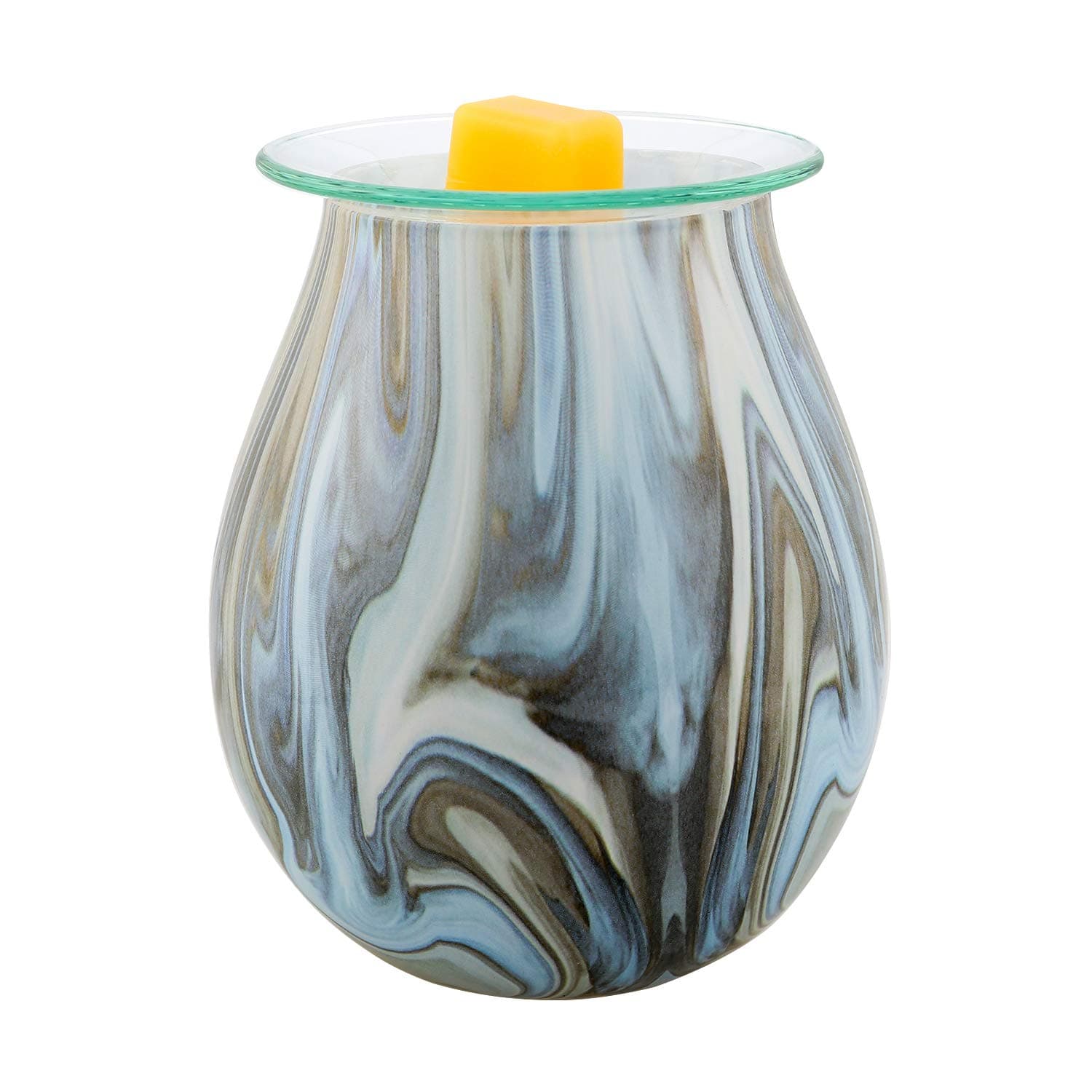 COOSA Electric Candle Warmer - Melts Scented Fragrances Wax Tart Cubes Burner - Art Glass Design for Aromatherapy (Blue