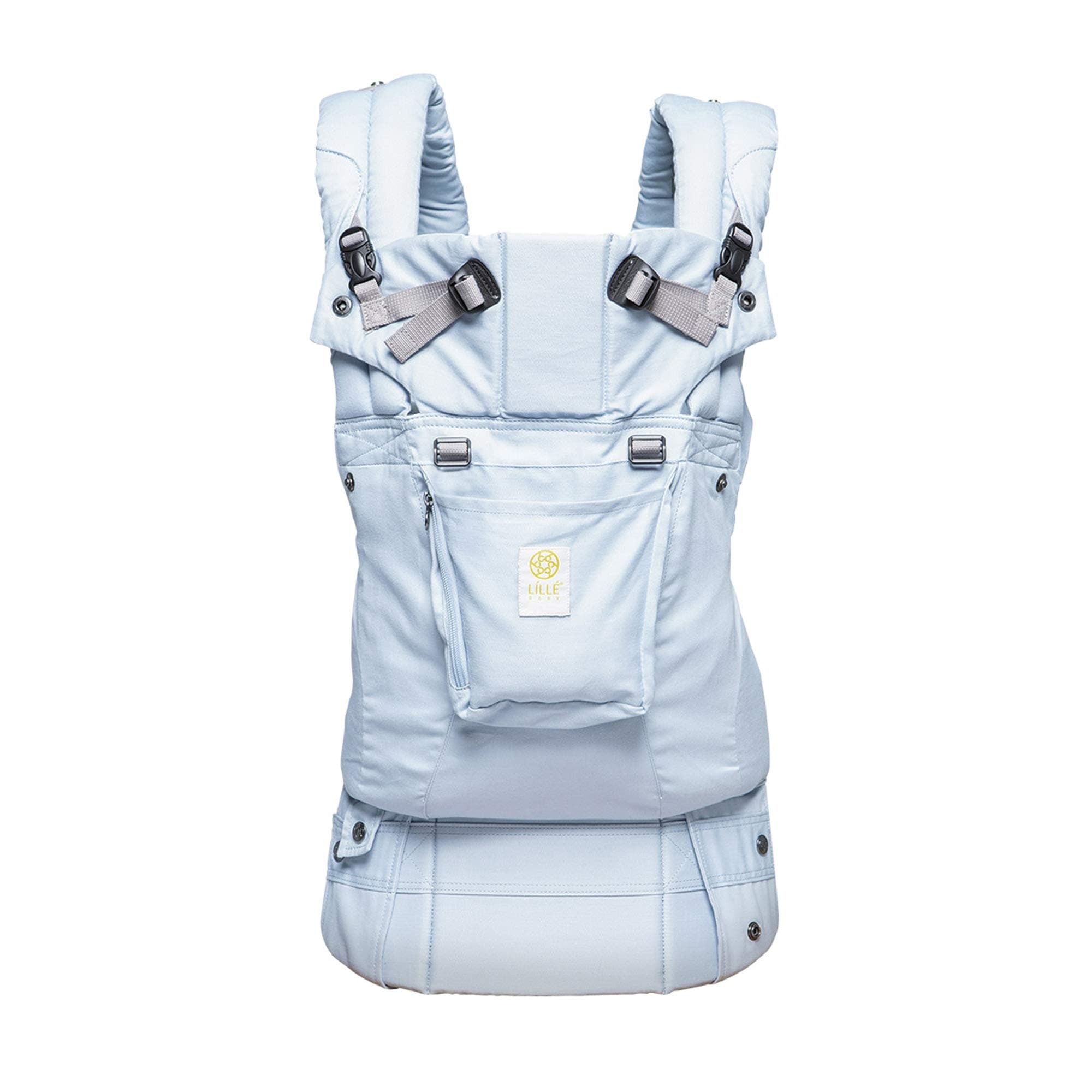 LÍLLÉbaby Complete Organi-Touch 6-in-1 Ergonomic Baby Carrier Newborn to Toddler with Lumbar Support, for Children 7-45 Pounds - 360 Degree Baby Wearing - Inward and Outward Facing - Powder Blue