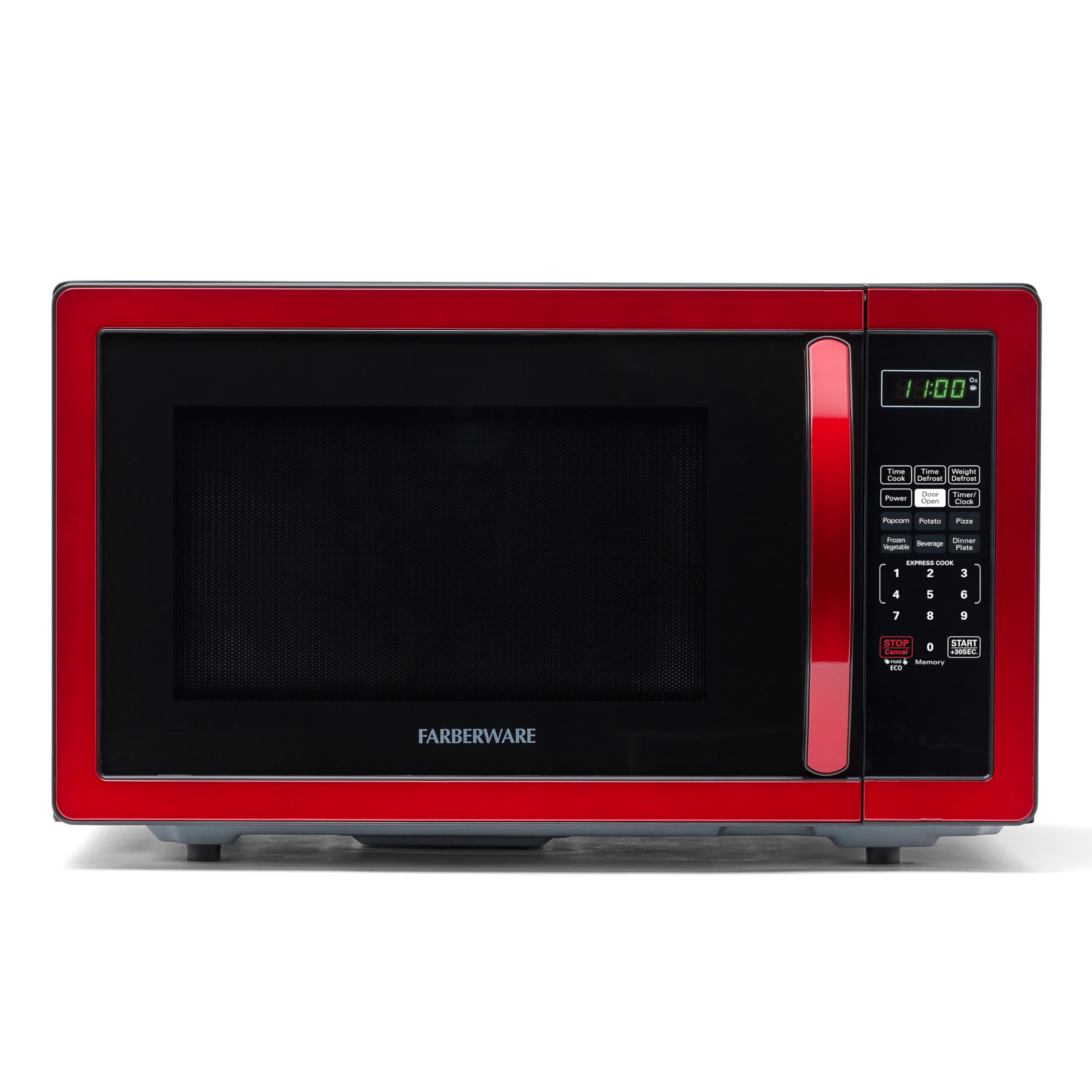 Farberware Classic FMO11AHTBKN 1.1 Cu. Ft. 1000-Watt Microwave Oven with LED Lighting, Metallic Red
