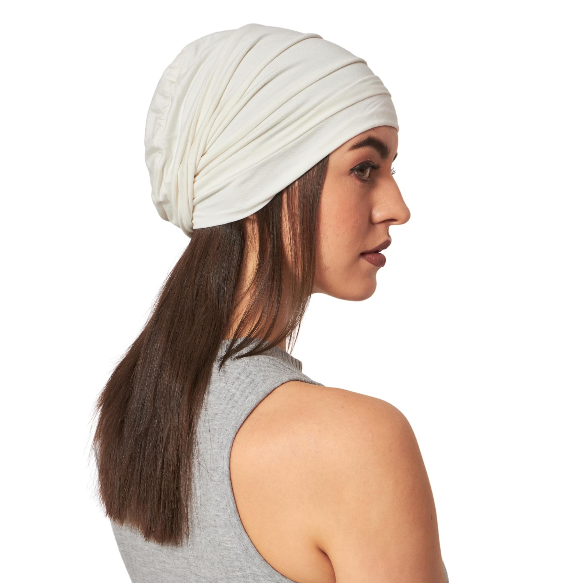 Chemo Silky Soft Slouchy Snood Bamboo Cap Beanie for Women Cancer Hair Loss Turban Hat Chemo Headwear Women