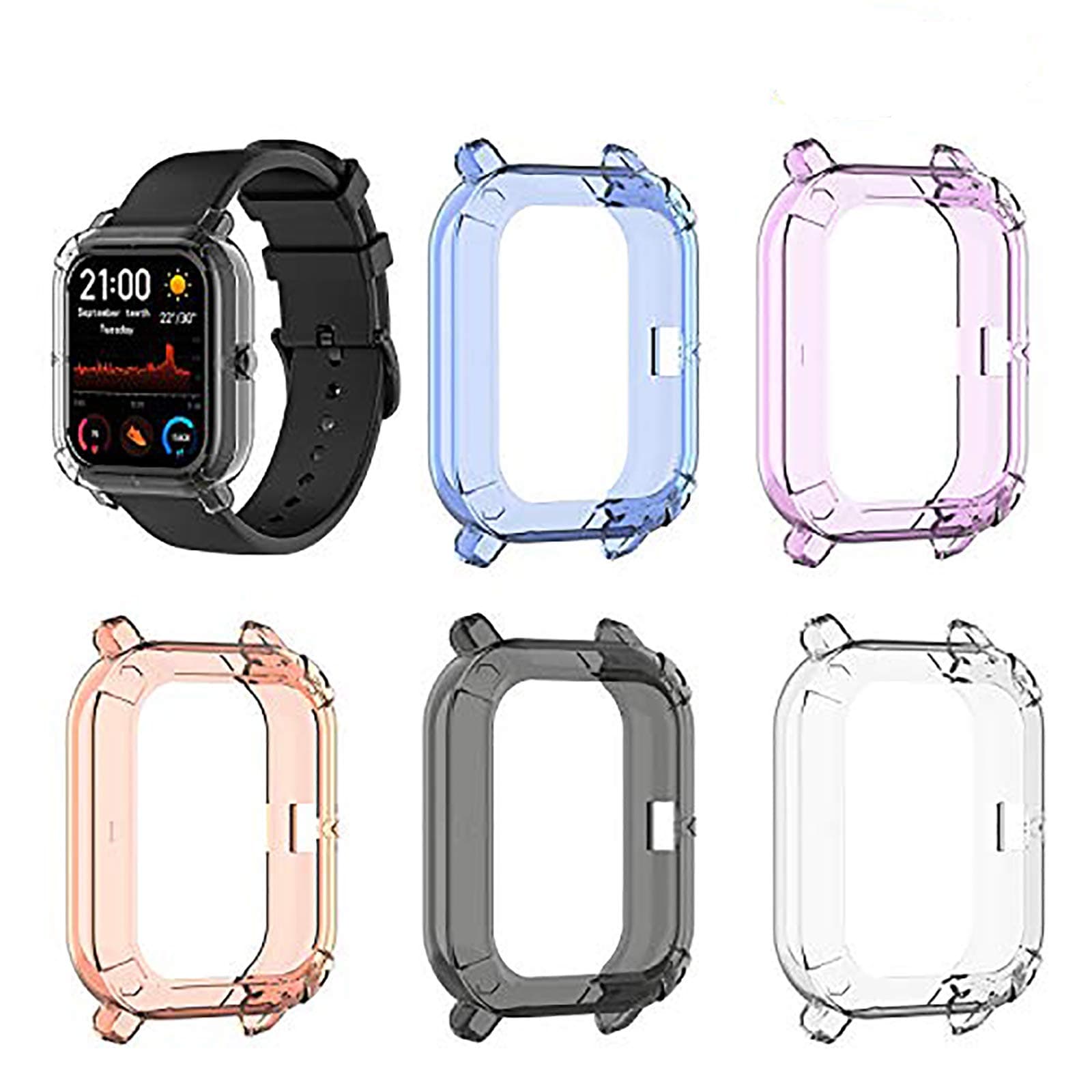 Case Compatible for Xiaomi Huami Amazfit GTS Watch Accessories Soft TPU Shockproof Cover Slim Guard Thin Bumper Shell Protector Compatible for Amazfit GTS Smartwatch (FiveColor)
