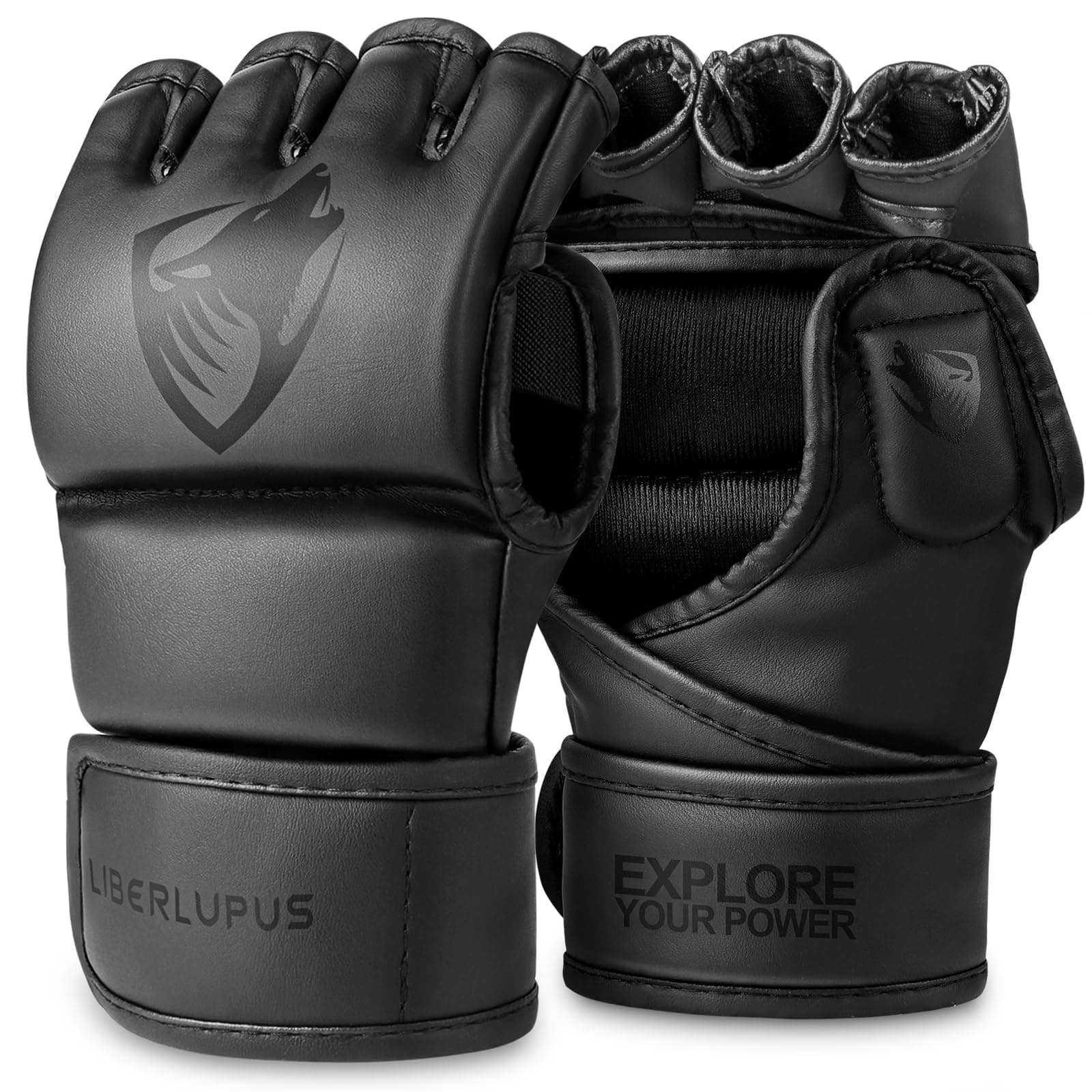 MMA Gloves Sparring for Men– Open Palm Training Gloves for Grappling, Kickboxing, Muay Thai, Youth Self-Defense, Heavy Bag Workouts – Durable Synthetic Leather with Wrist Support