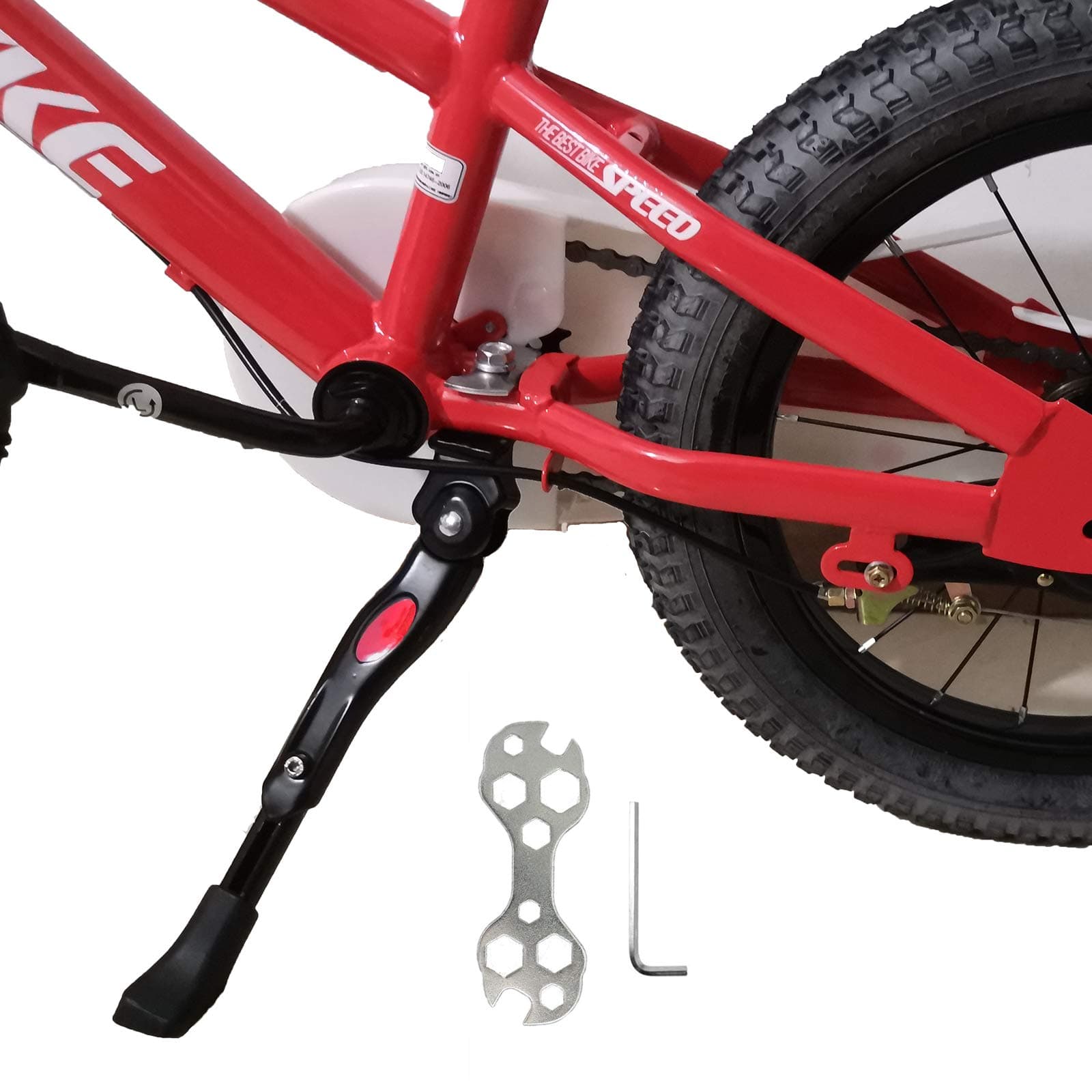 VECKUSON Kickstand for Kids Bike, Bicycle Kickstands Center Mount for 16 18 20 22 Inch Bicycles Adjustable Aluminum Alloy Kickstands for 16-18-20inch 18-20-22inch Mountain Bike