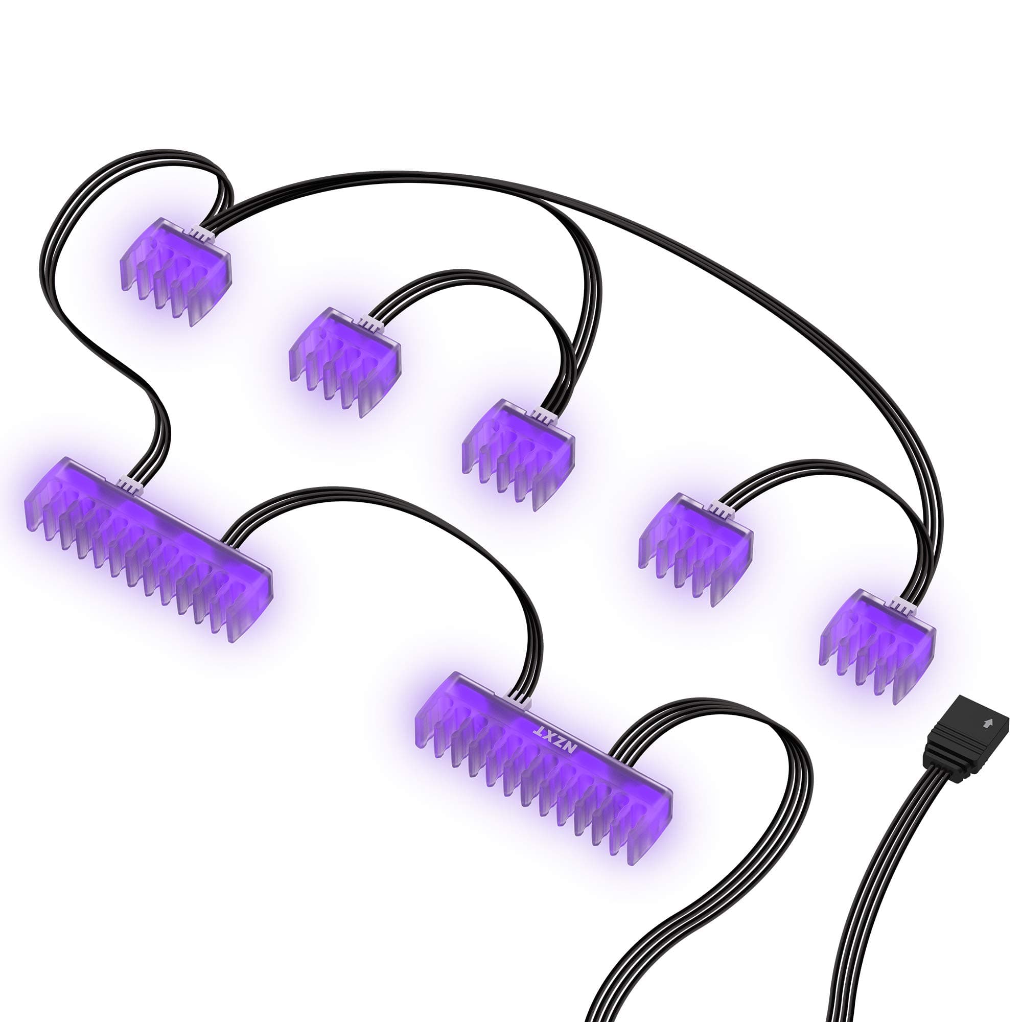 NZXT Cable Comb Accessory - AH-2PCCA-01 - Two 24-Pin and Five 8-Pin - Individually Customizable RGB LED Combs - Cable Management Accessory