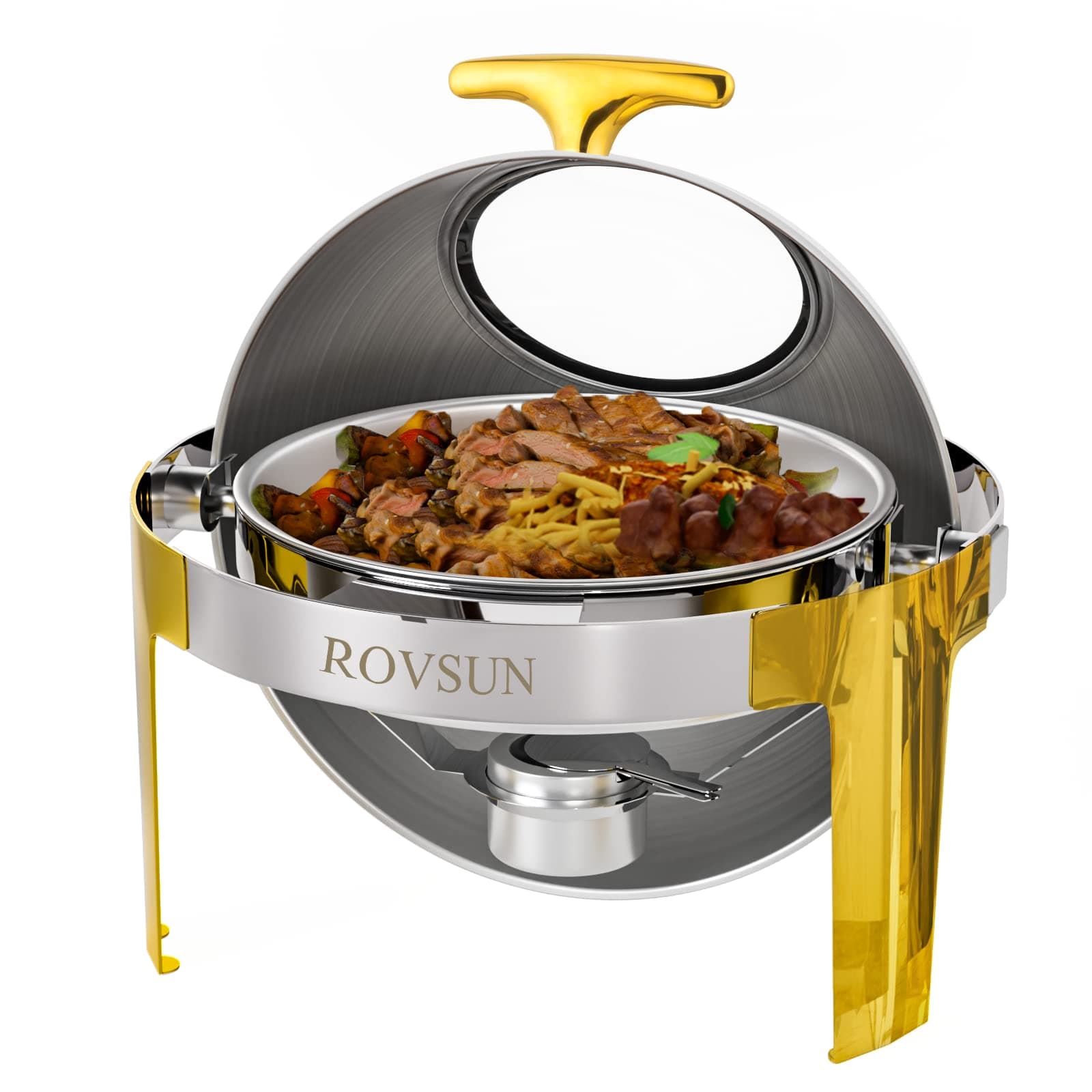 Round Chafing Dish with Gold Accent