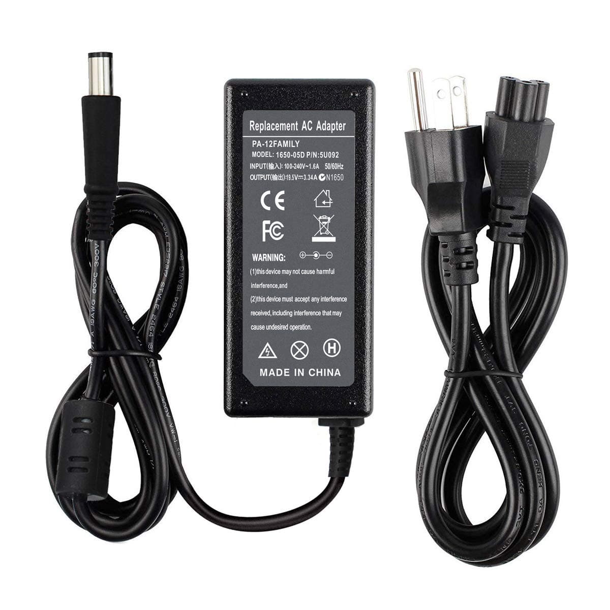 19.5V 3.34A 65W AC Adapter Charger Compatible with Dell inspiron 15R N5010 N5110 N7010 N4010 5521 5537 15 3520 3521 3531 3537 14 3421 5421 14R 5437 5421 17 3721 5748 17R 5737 5721 Power Supply Cord
