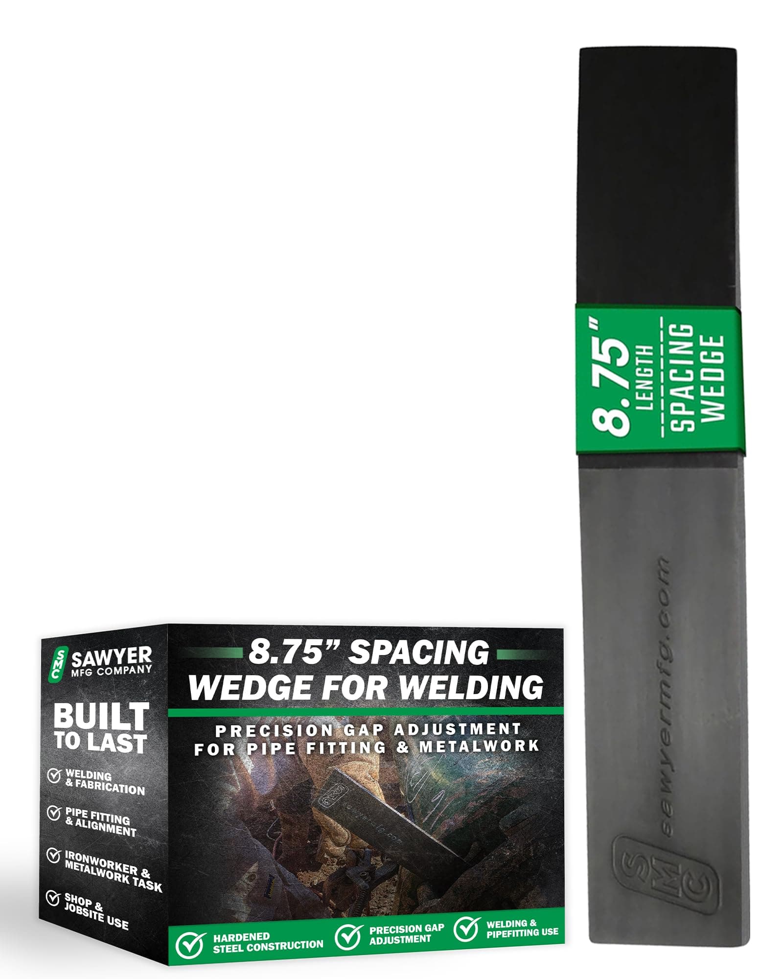 Welding Wedge for Pipe Fitting and Metalwork – Precision Hardened Steel Gap Adjustment for Pipefitter Tools, TIG, Ironworker, Gutter Wedges, Pipe Fitting Tools, Metal Spacers – Large by Sawyer 8.75"