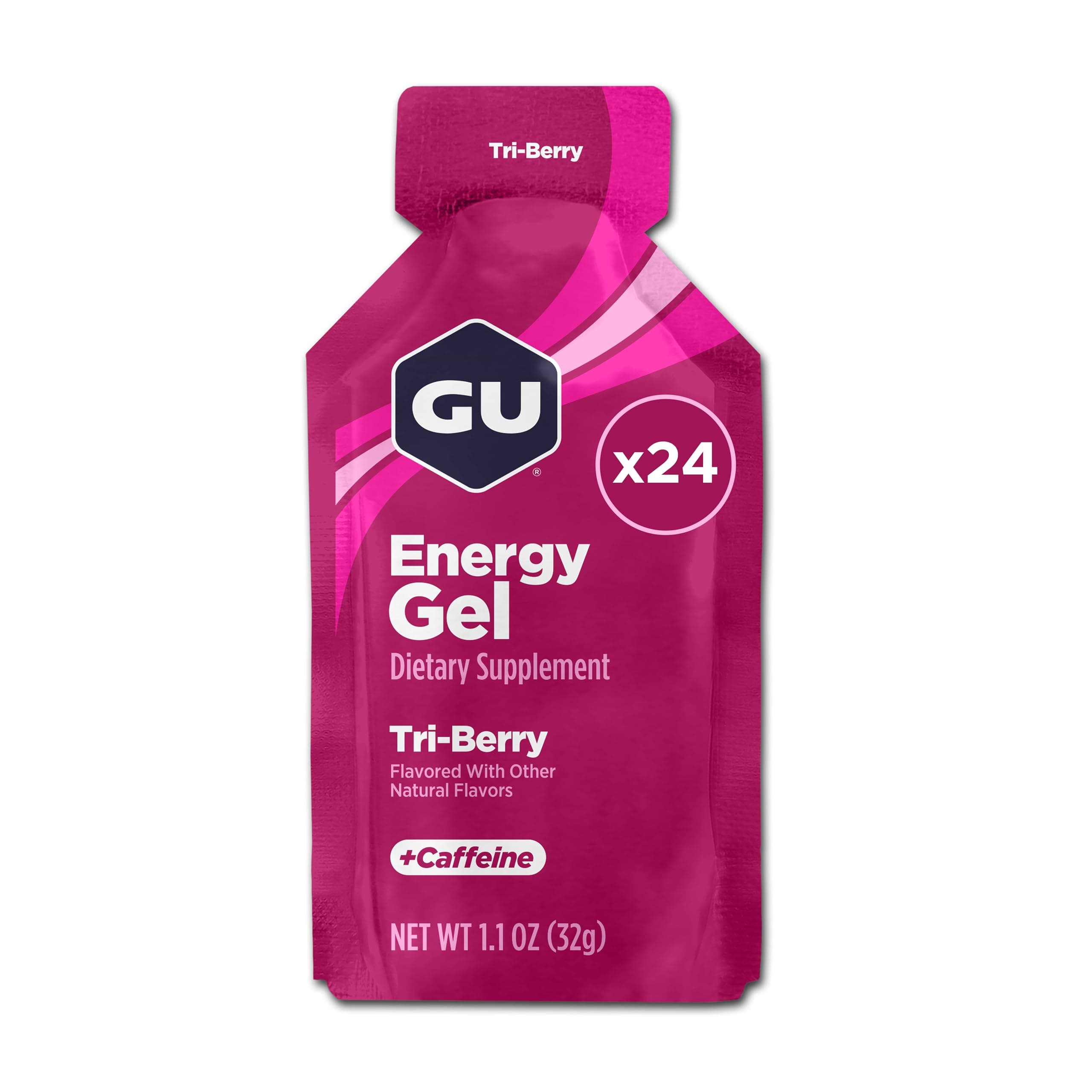 GU Energy Original Sports Nutrition Energy Gel, Tri-Berry, 24 Count Box