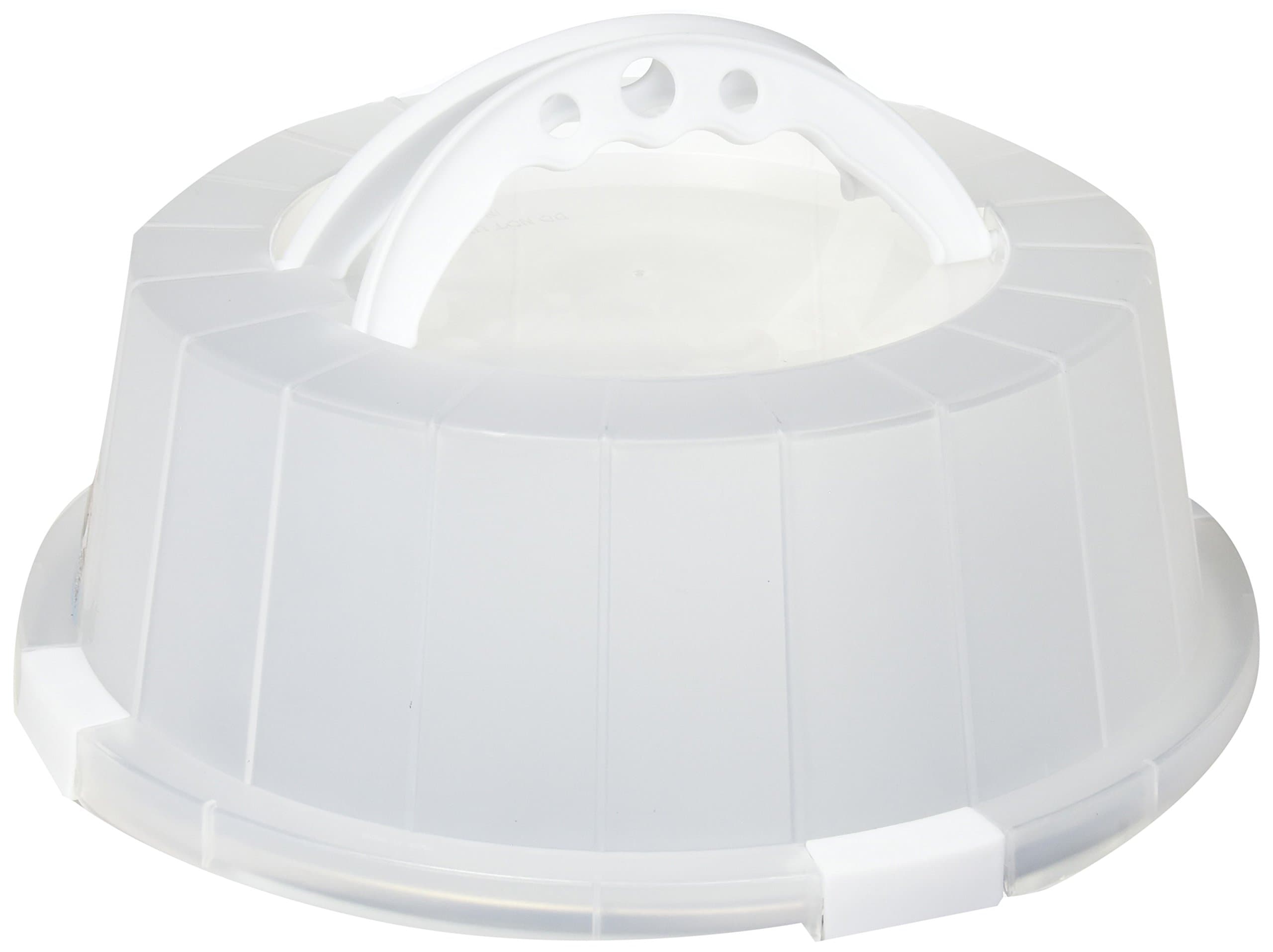 G&S Metal Products EZ Baker Uncoated Steel Cake and Pastry Bakeware Carrier with Locking Cover, 12'', White