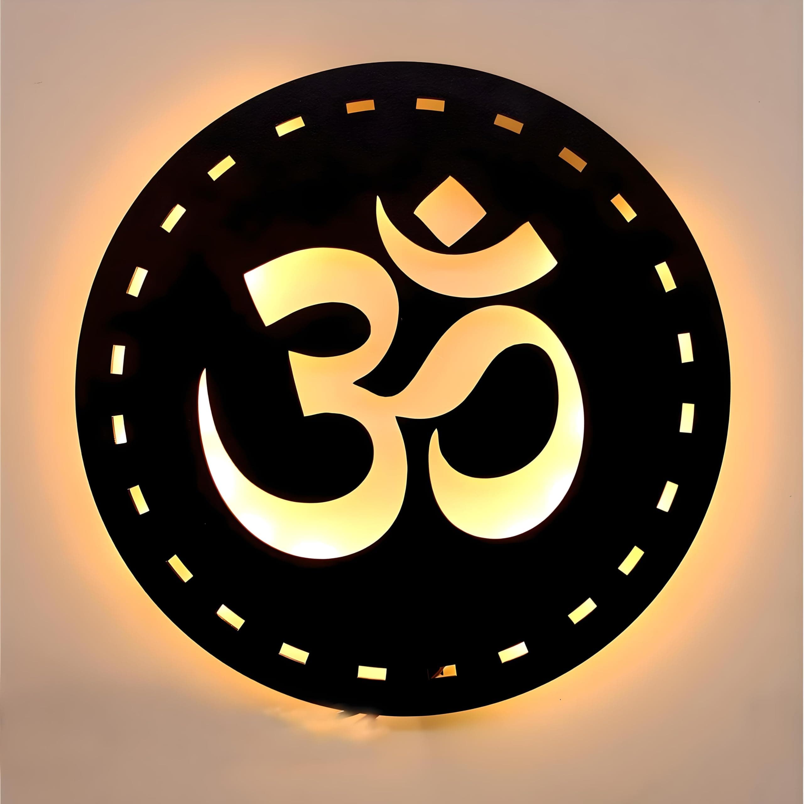 VAH- Kya Bat Hai !! OM Black Wall Light for Bedroom, om Wall Decor, Wall Lights for Home, Wall Lights for Livingroom, Wall lamp for Childernroom, Bedroom Lights for Wall (OM Maditation LED Lamp)
