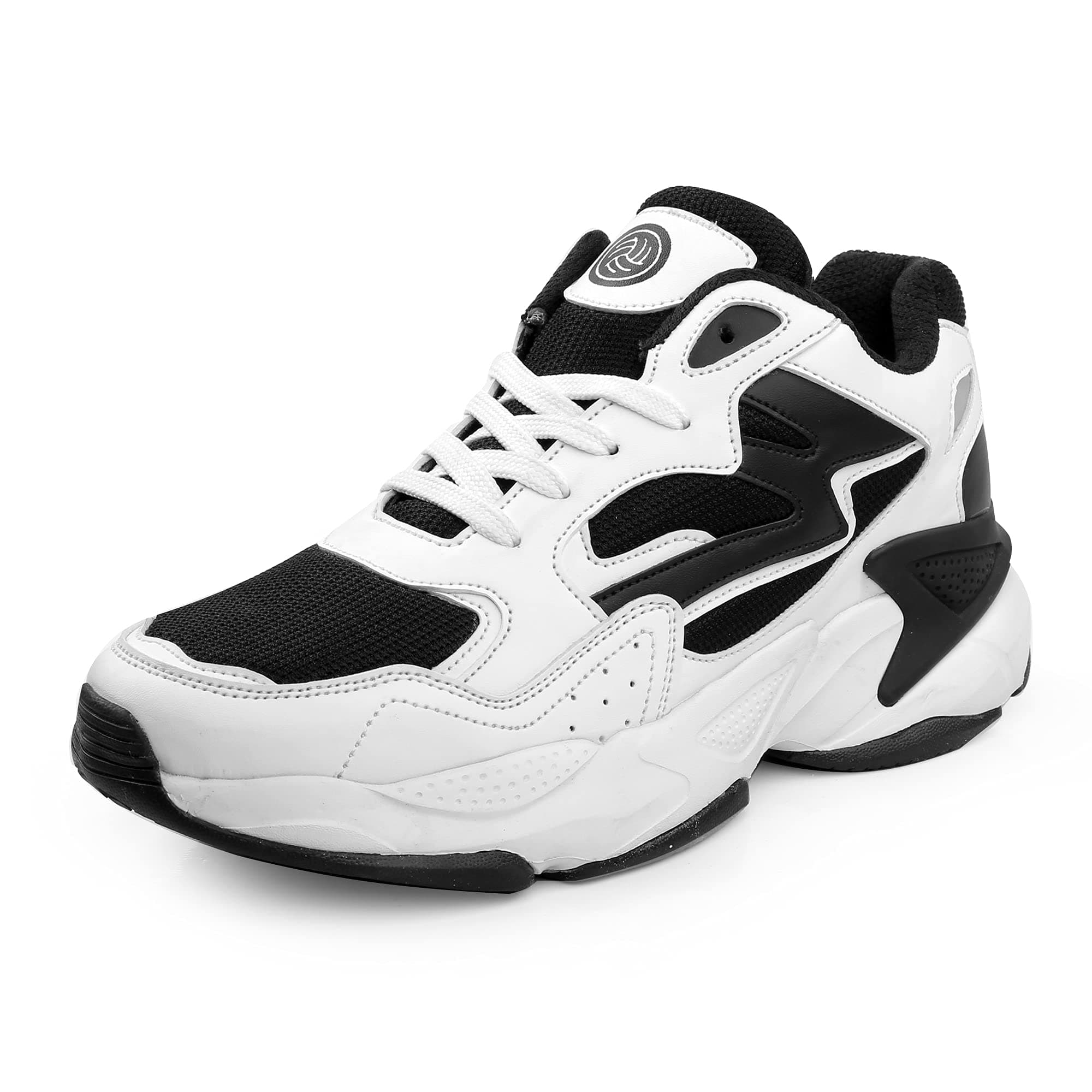 Bacca Bucci® Running Shoes Men Lightweight Fashion Sneakers Walking Footwear Tennis Athletic Shoes Slip-On for Outdoor Sport Gym Jogging Big Size UK-11 to 13/Black