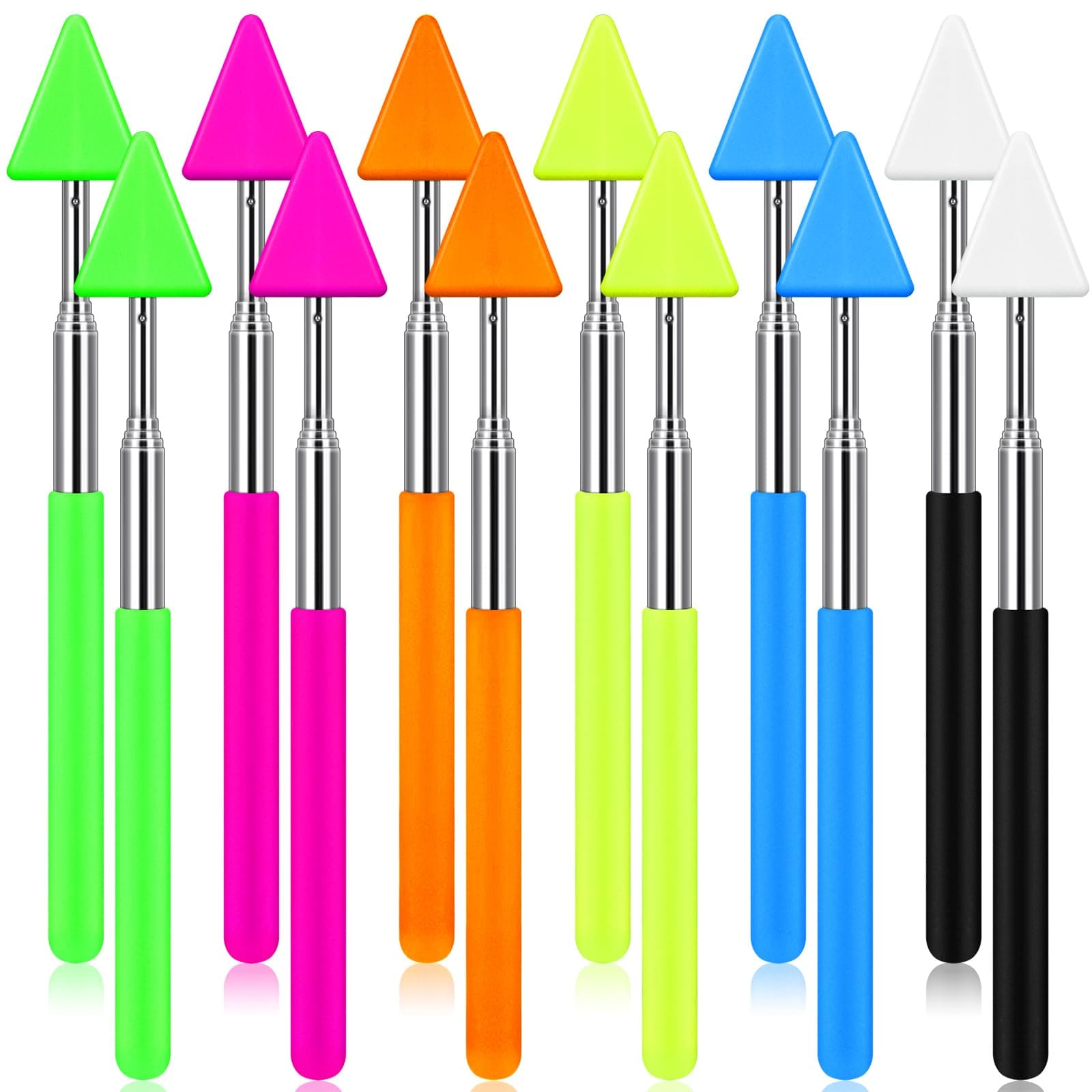 12 Pcs Telescopic Teacher Pointer Stick for Classroom Arrow Extendable Teaching Pointer Handheld Retractable for School Presenter Whiteboard Back to School Supplies