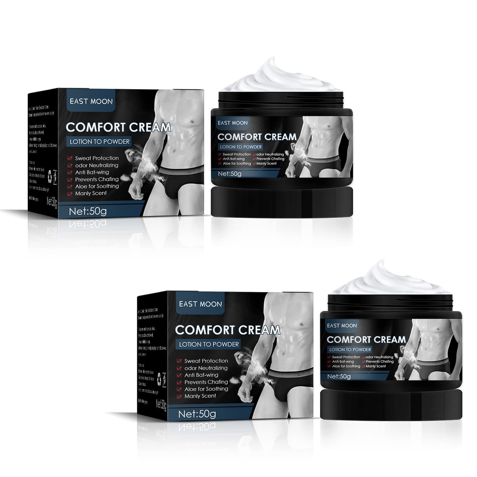 Ball Deodorant for Men, Ball Deodorant and Hygiene for Groin Area, Anti-Chafing, Sweat Defense & Odor Control (2PC)