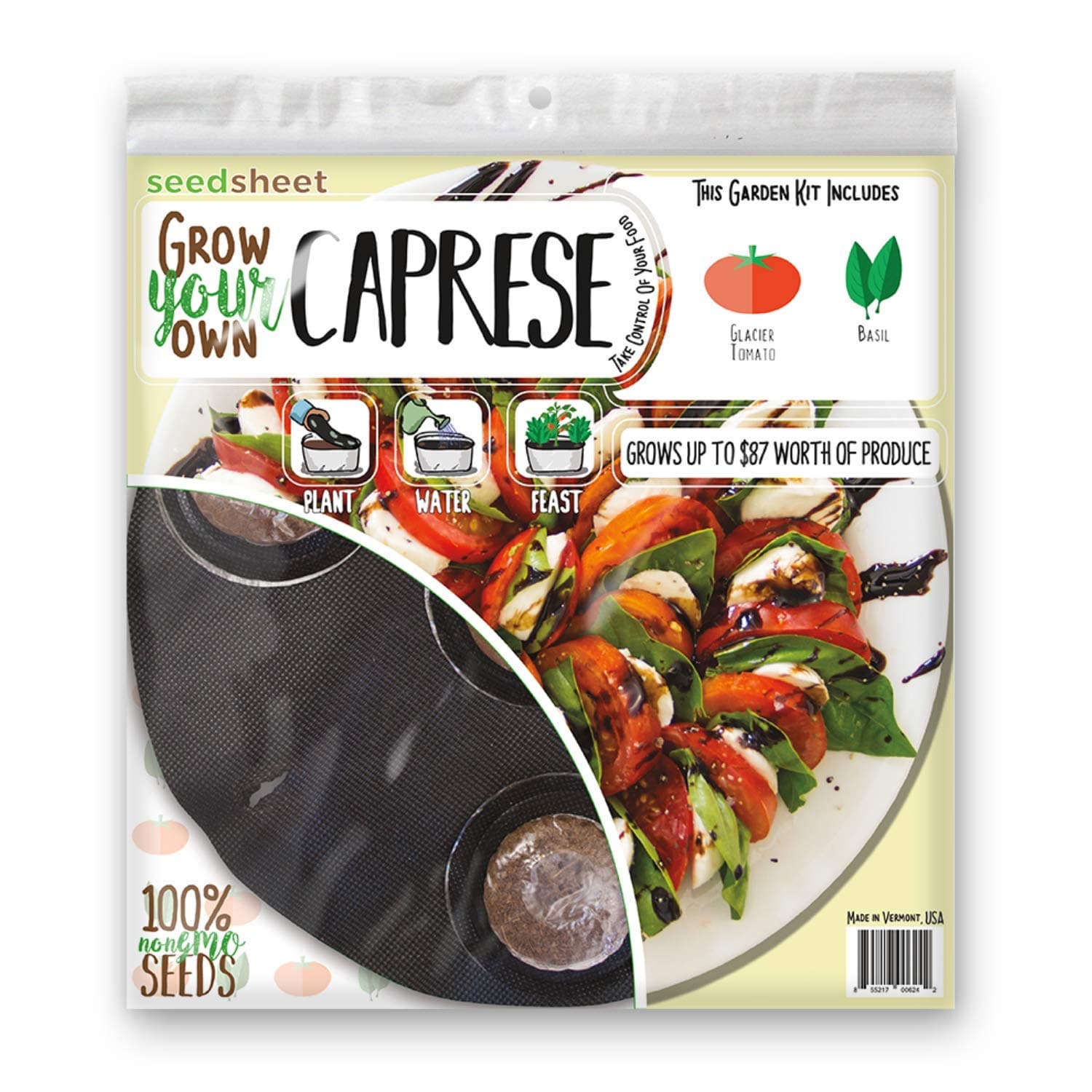 Seedsheet Grow Your Own Caprese Container Garden Complete Kit