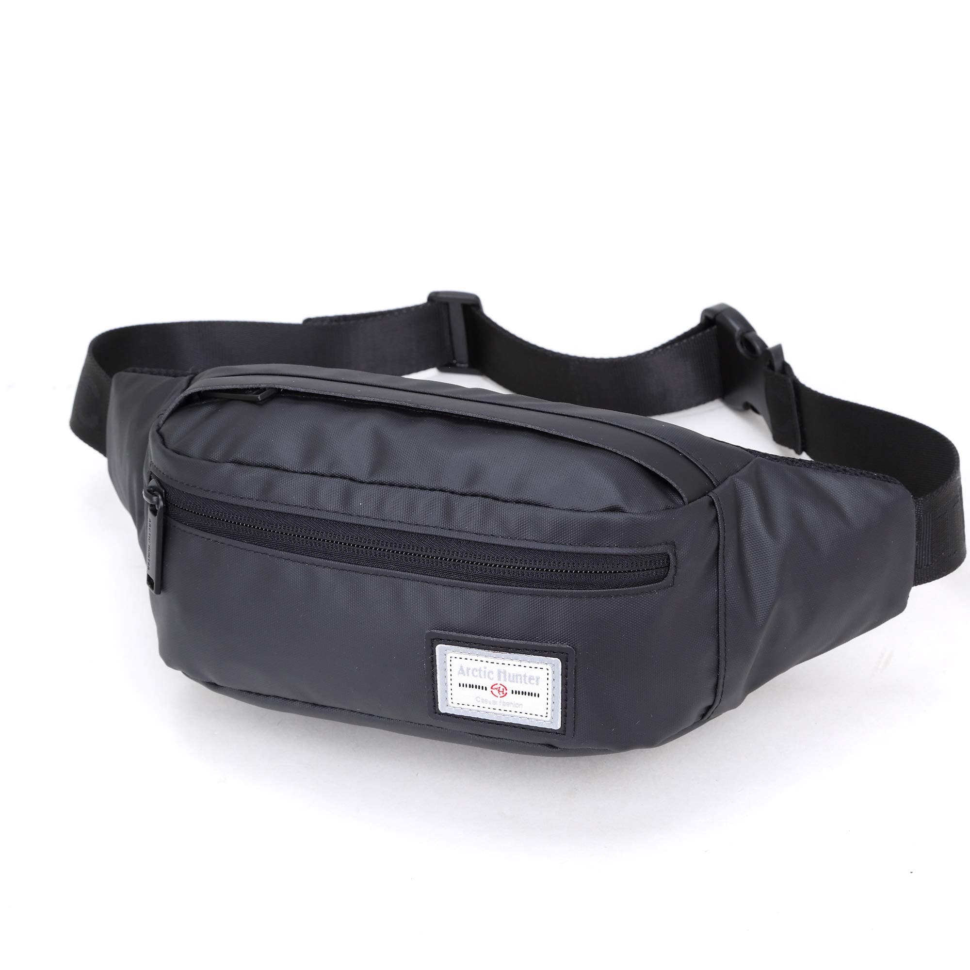 Casual Waist Bag, Breathable Waterproof Chest Water Pack Money Phone, Dual Pocket Belt Pack - Black