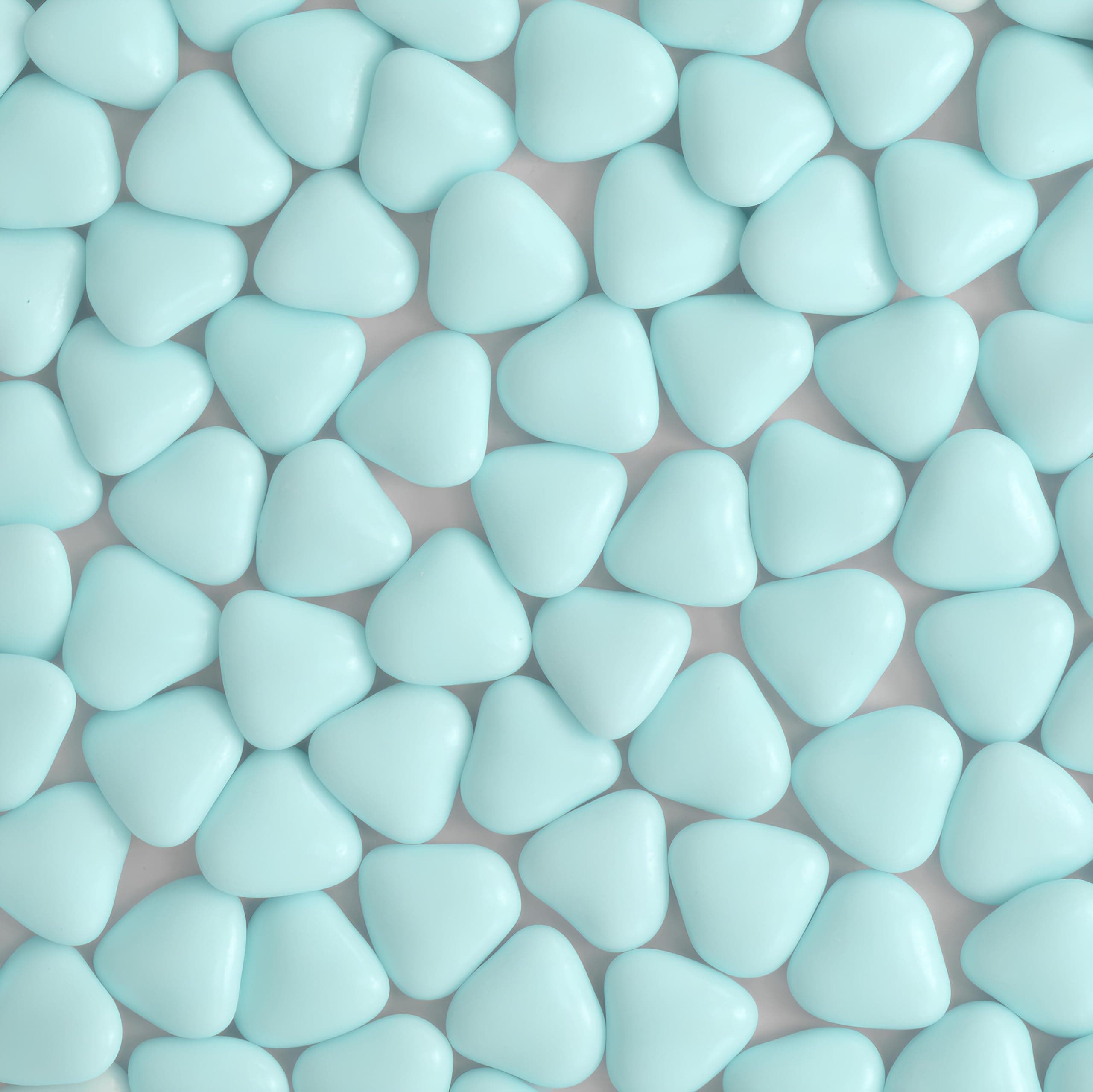 Chocolate Mini Dragees - MINI Heart Shaped Sugar Coated Confectionery - Sky Blue - For Wedding Favours and Baby Showers - Pack of 50 Hearts (50 Grams)