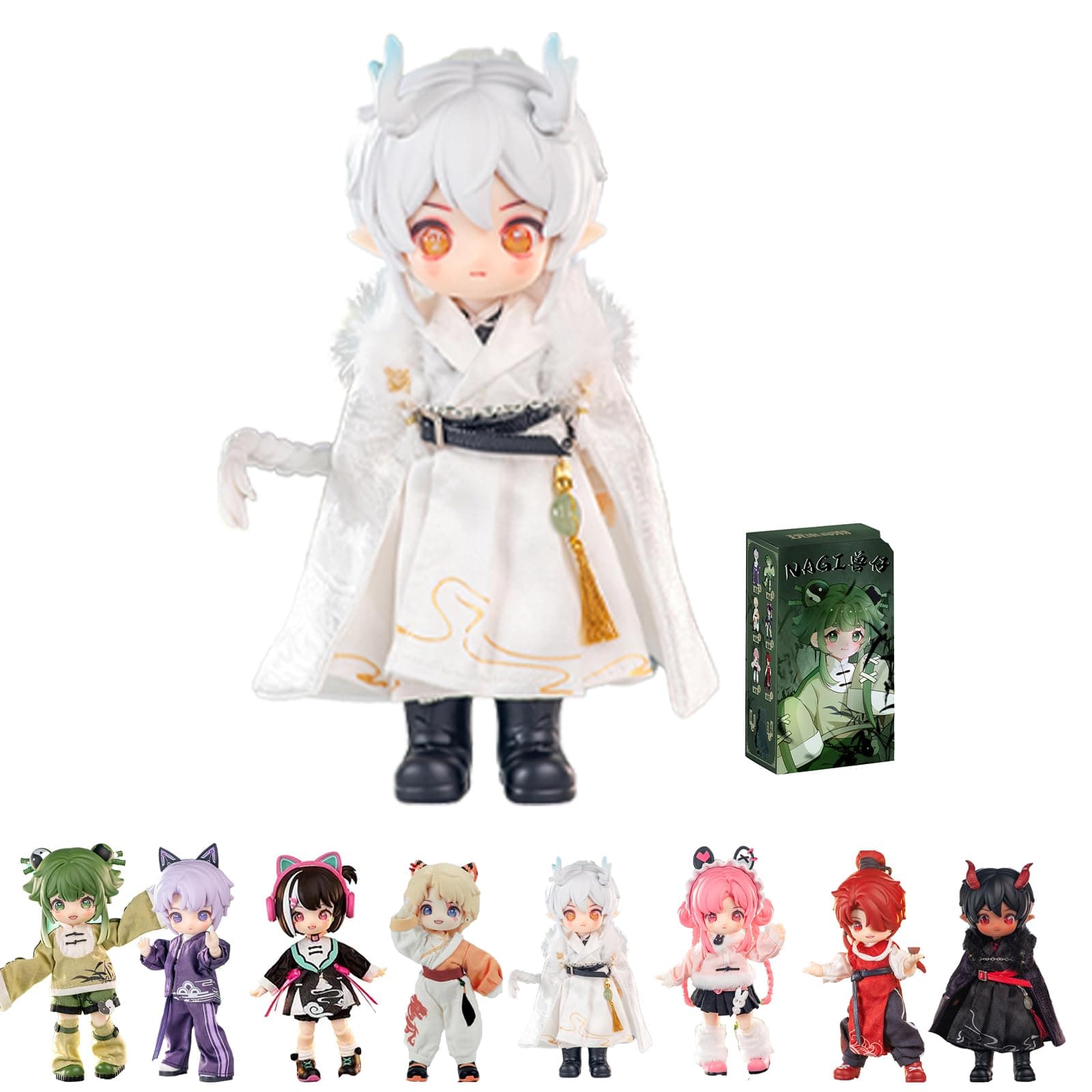 GNATAPIAY 1/12 BJD Dolls Blind Box,Kawaii MJD BJD Dolls NAGI Series-3 1/12 Ball Jointed Doll Collectable Action Figure Posable Dress Up Doll for Girls Gift Toys