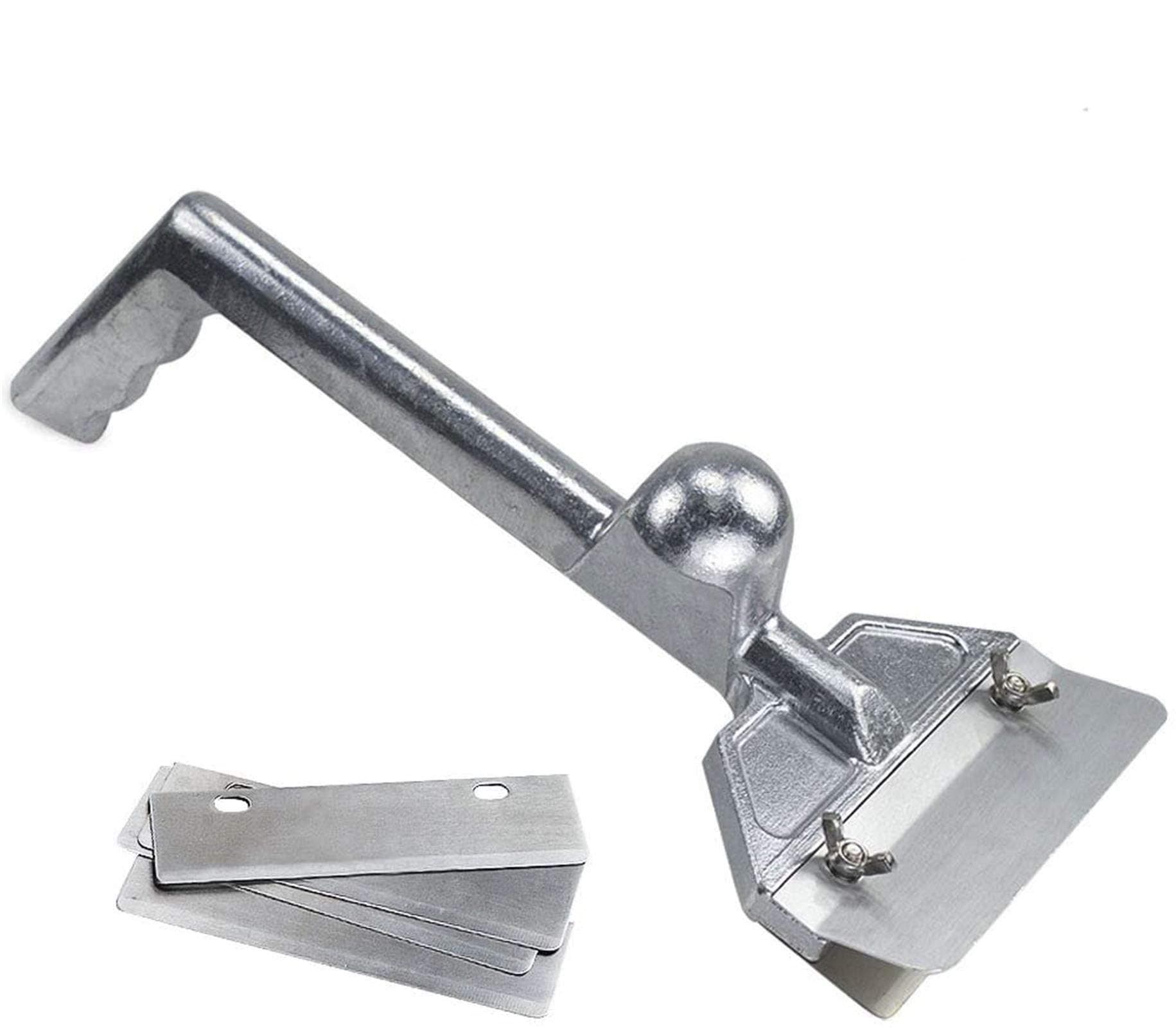 LRui Commercial Grill Scraper Heavy Duty Griddle Scraper Set with 5 Replacement Blades Flat Top Grill Accessories Griddle Cleaning Tools