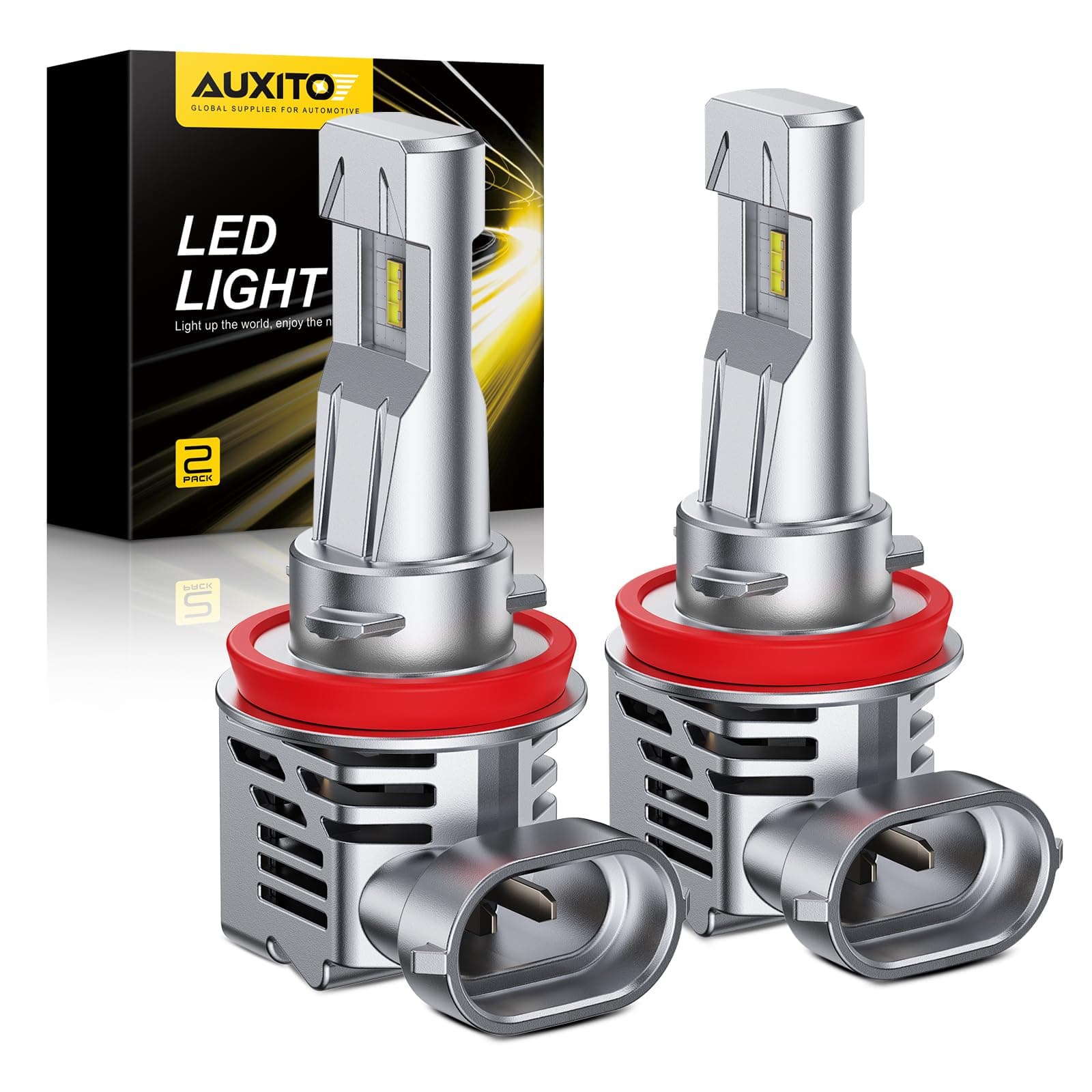 H7 LED Headlight Bulbs, 12000LM Per Set, 6500K Xenon White, Mini Size Wireless Headlight, Pack of 2