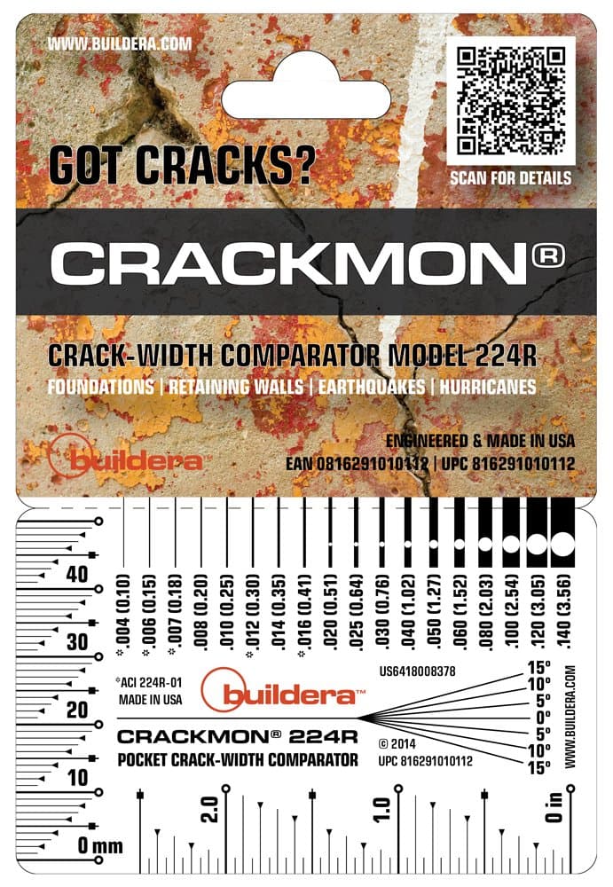 BUILDERA CRACKMON® 224R Crack Width Comparator Gauge (ACI 224R-01 Compliant)