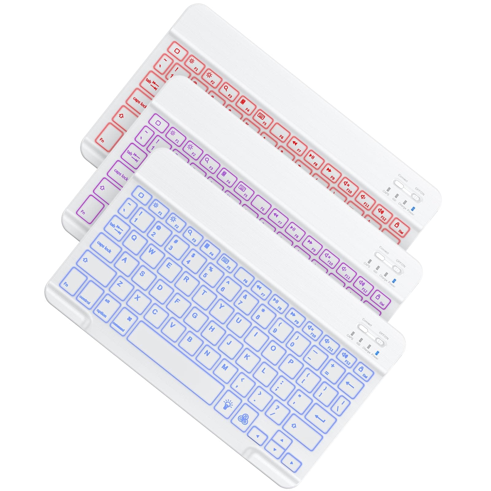 OMOTON Bluetooth Keyboard, Backlight Wireless Rechargeable Keyboard for iPad, iPad Pro, iPad mini, iPad Air with Illuminated LED (White)