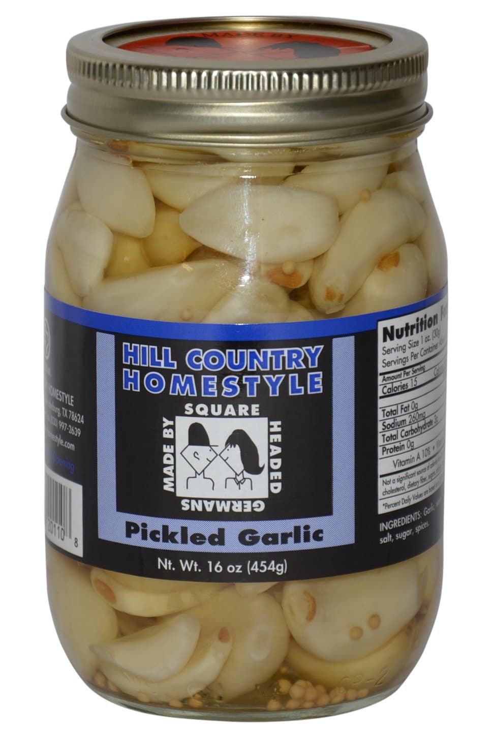 Texas Hill Country Peeled Pickled Garlic Cloves 16oz