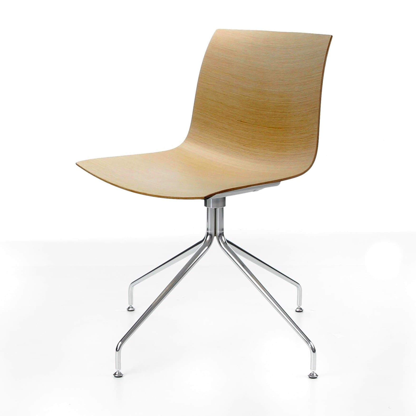 Arper Catifa 46 0357 Chair Unicoloured With Star-Base natural/oak/frame chromed