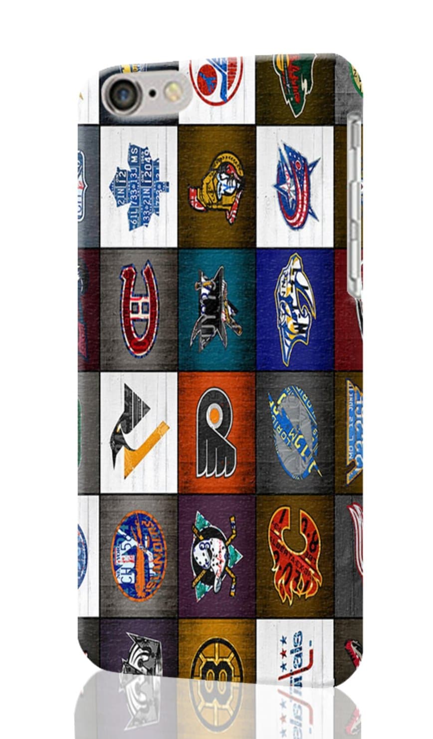 TATATO Iphone 6 Case, Time To Lace Up The Skates Recycled Vintage Hockey League Team Logos License Plate Art Design Hard 3D Case Back For iPhone 6 with 4.7" inches