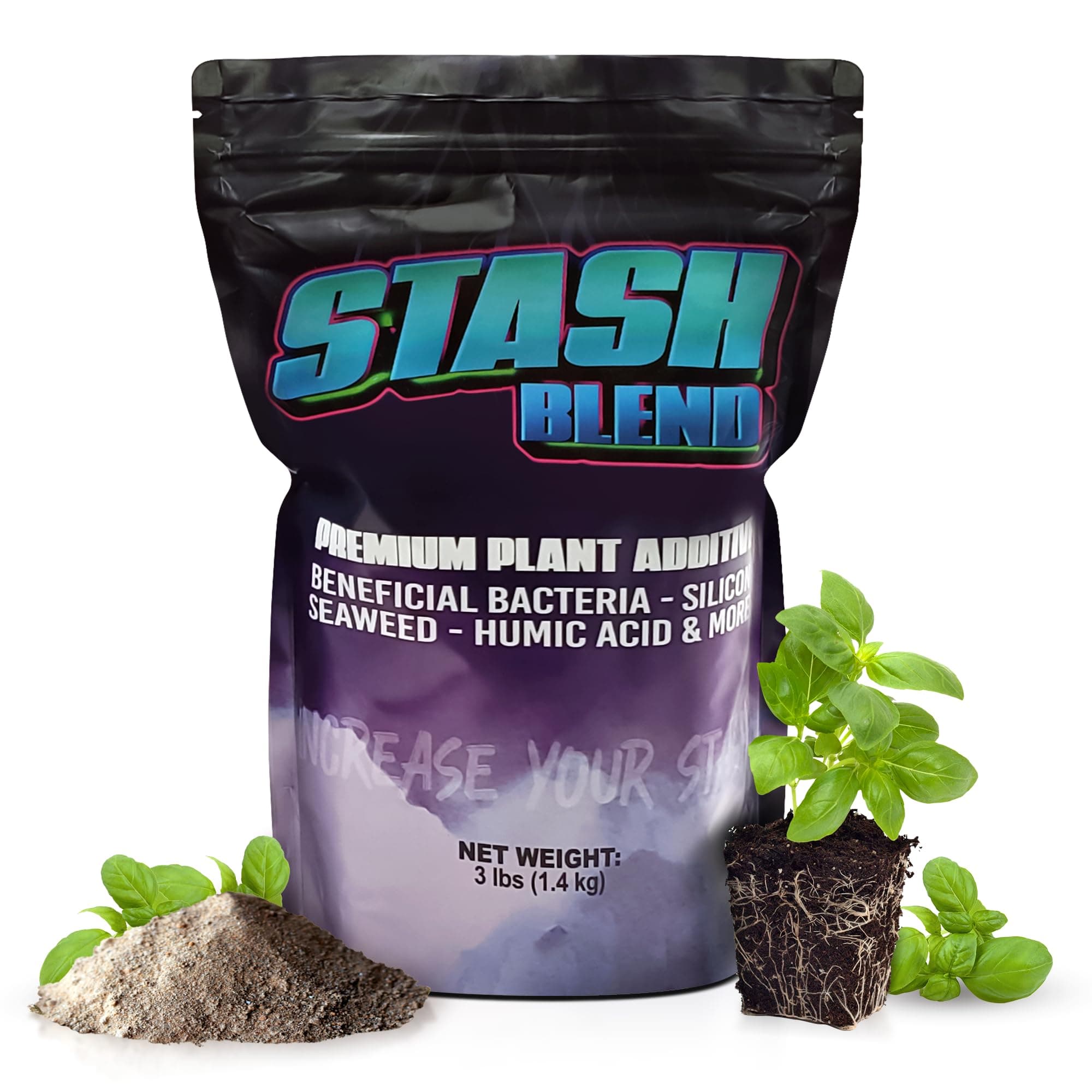 Stash Blend プレミアム植物添加物根ホルモン 植物用 - コーン急な酒、海藻粉末、フミン酸、菌根、微生物細菌、可溶性シリコン - 庭師や栽培者に最適