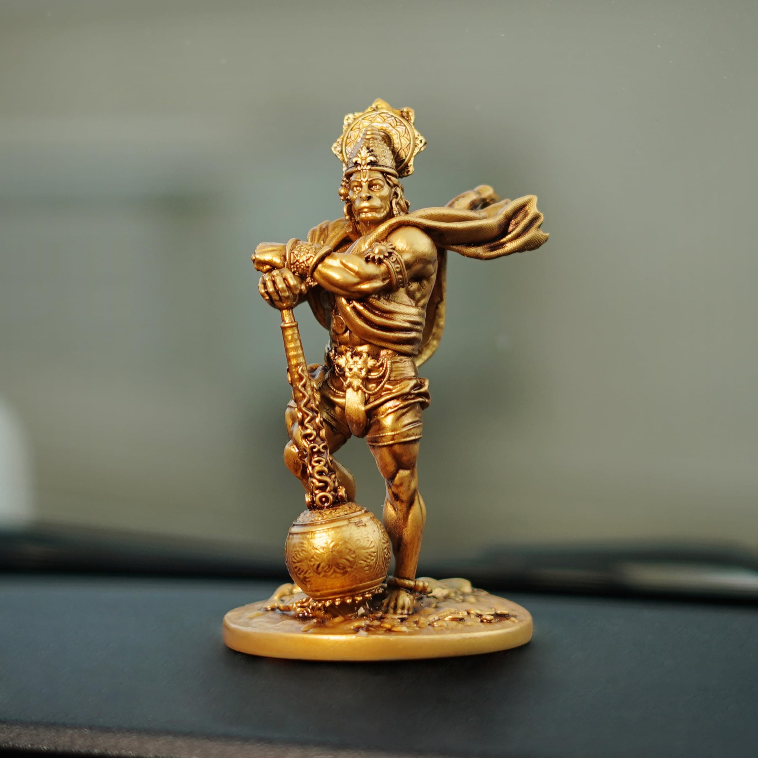 Hanuman Idol for Car Dashboard Hindu God Statue for Car Decor Bahubali Hanuman Idols Mandir Room Office Home Decor Statues Spiritual Gifts Set Men Height 4.33 Inch