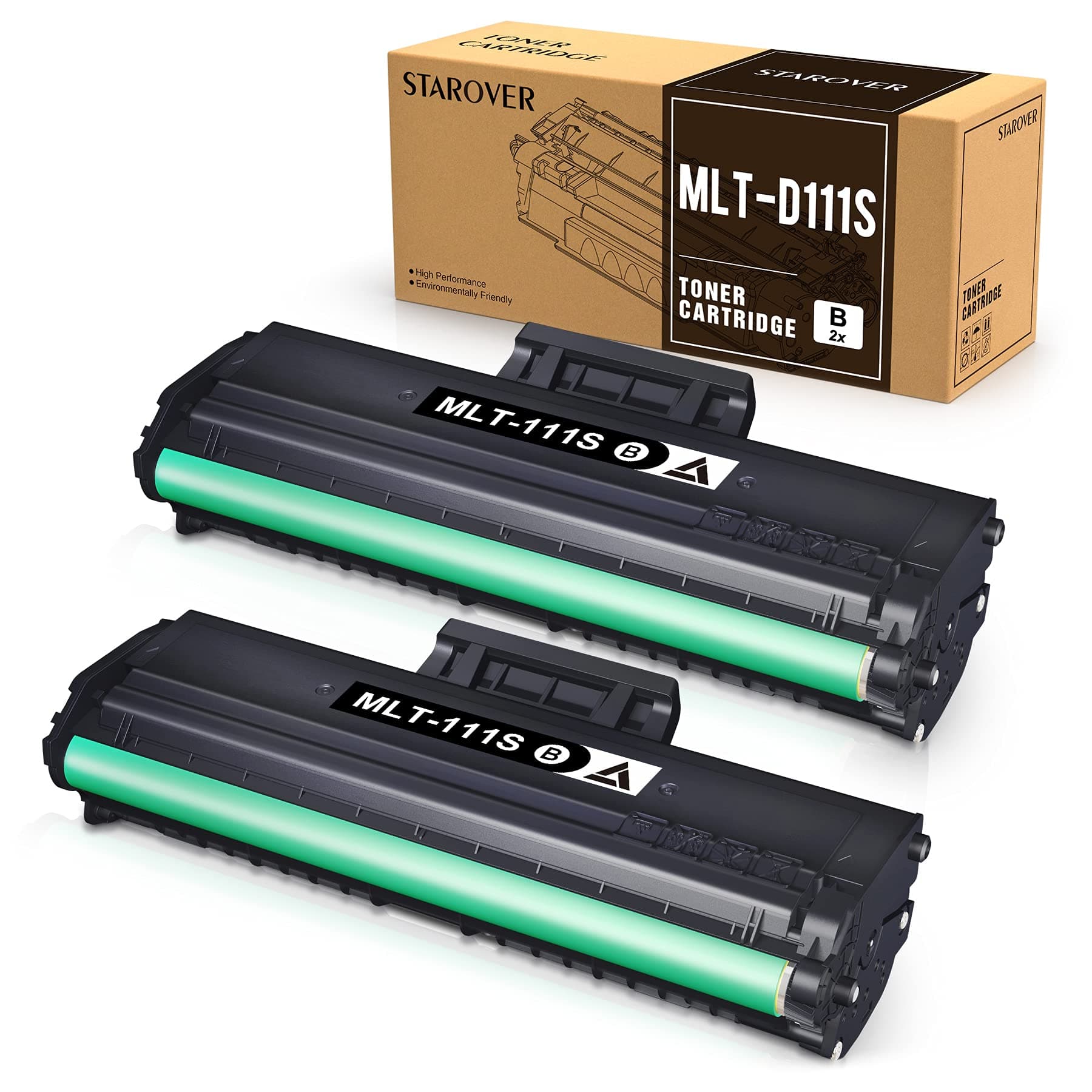 Compatible Toner Cartridge Replacement for Samsung MLT-D111S D111S 111S 111L MLT111S for Samsung M2020W M2070FW M2020 M2070 M2070W M2022W M2022 M2070F M2024 M2026W Printer (Black, 2-Pack)