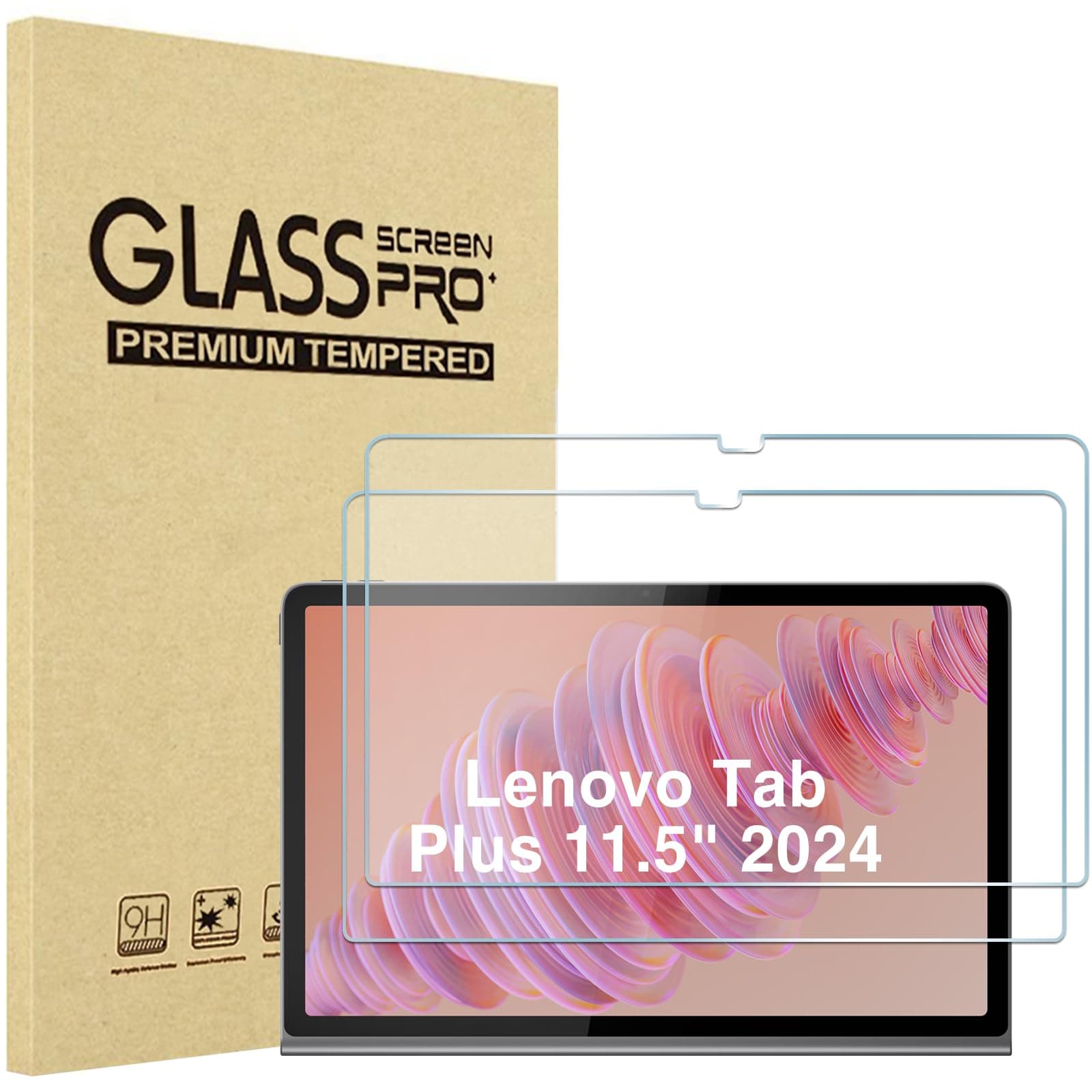 ProCase 2 Pack Screen Protector for Lenovo Tab Plus 11.5 Inch 2024, Tempered Glass Film Guard for Lenovo 11.5" Tab Plus 2024 Release