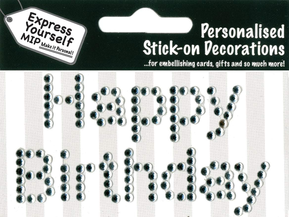 Express Yourself MIP, self adhesive, Happy Birthday Caption Topper - Ideal for Card Making, Scrapbooking, Papercrafts, Childrens Crafts etc