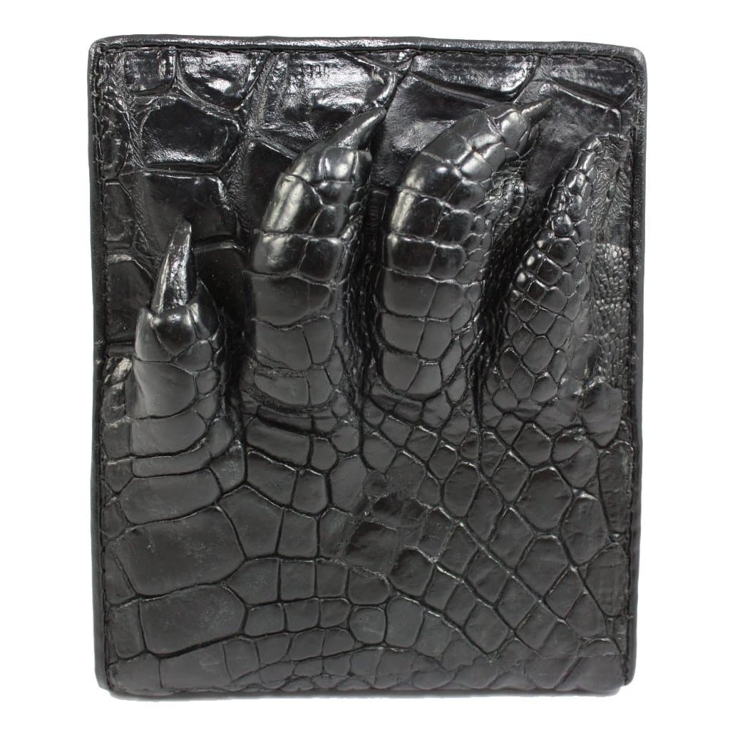 Men's Genuine Crocodile Leather Wallet with Foot Claws One Size Black