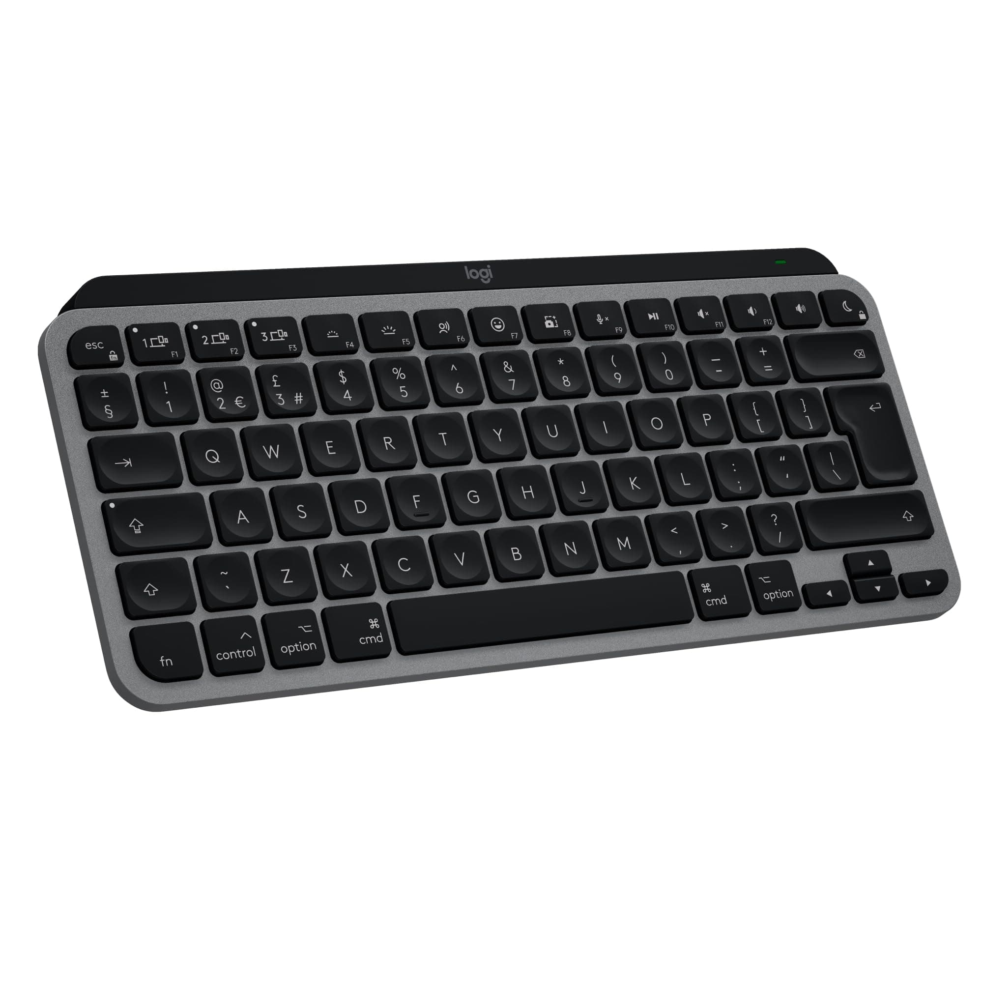 MX Keys Mini for Mac Minimalist Wireless Keyboard for MacBook Pro,Macbook Air,iMac,iPad, Compact, Bluetooth, Backlit Keys, USB-C, Fast, fluid Typing, QWERTY UK English Layout - Grey