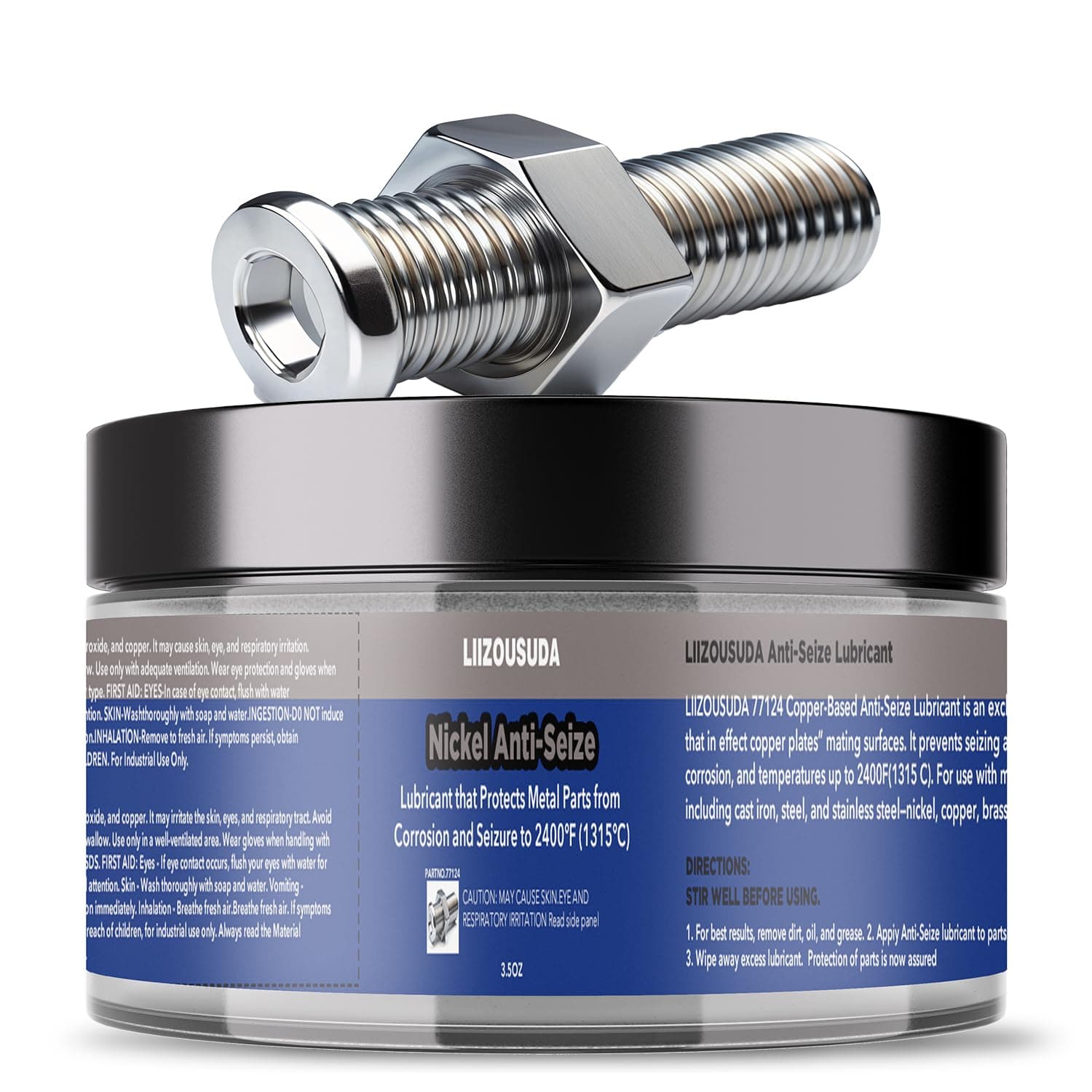 77124 Nickel Anti-Seize Lubricant Galling - Brake Grease Pins & Cams - Spark Plugs - Bolt Grease Screw Lube - Never Seize Paste -3.5OZ