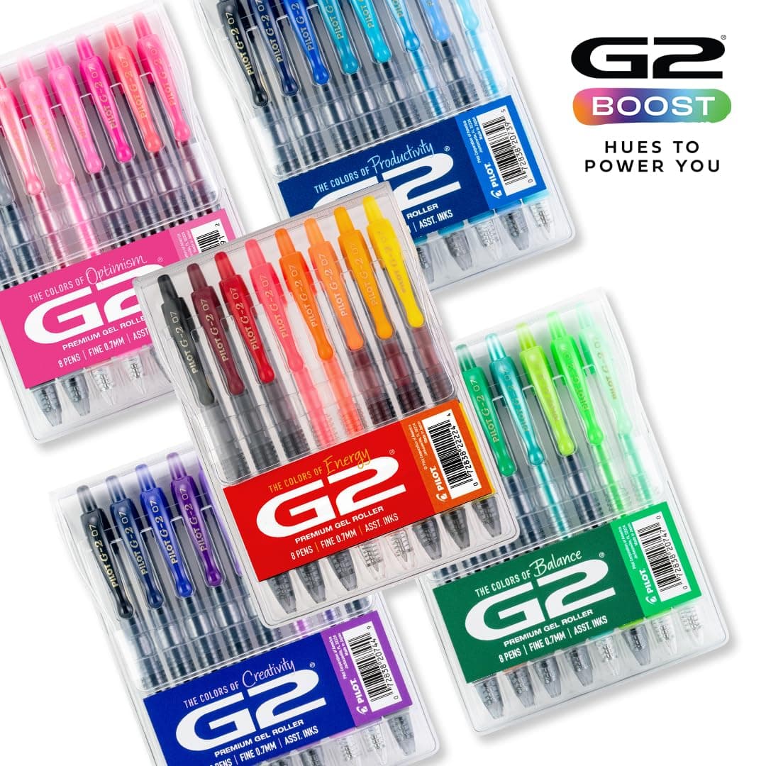 Pilot G2 Premium Gel Roller Pens, NEW Mean Girls Movie-Inspired 8 Pack Pouch, Fine Point 0.7 mm, Assorted