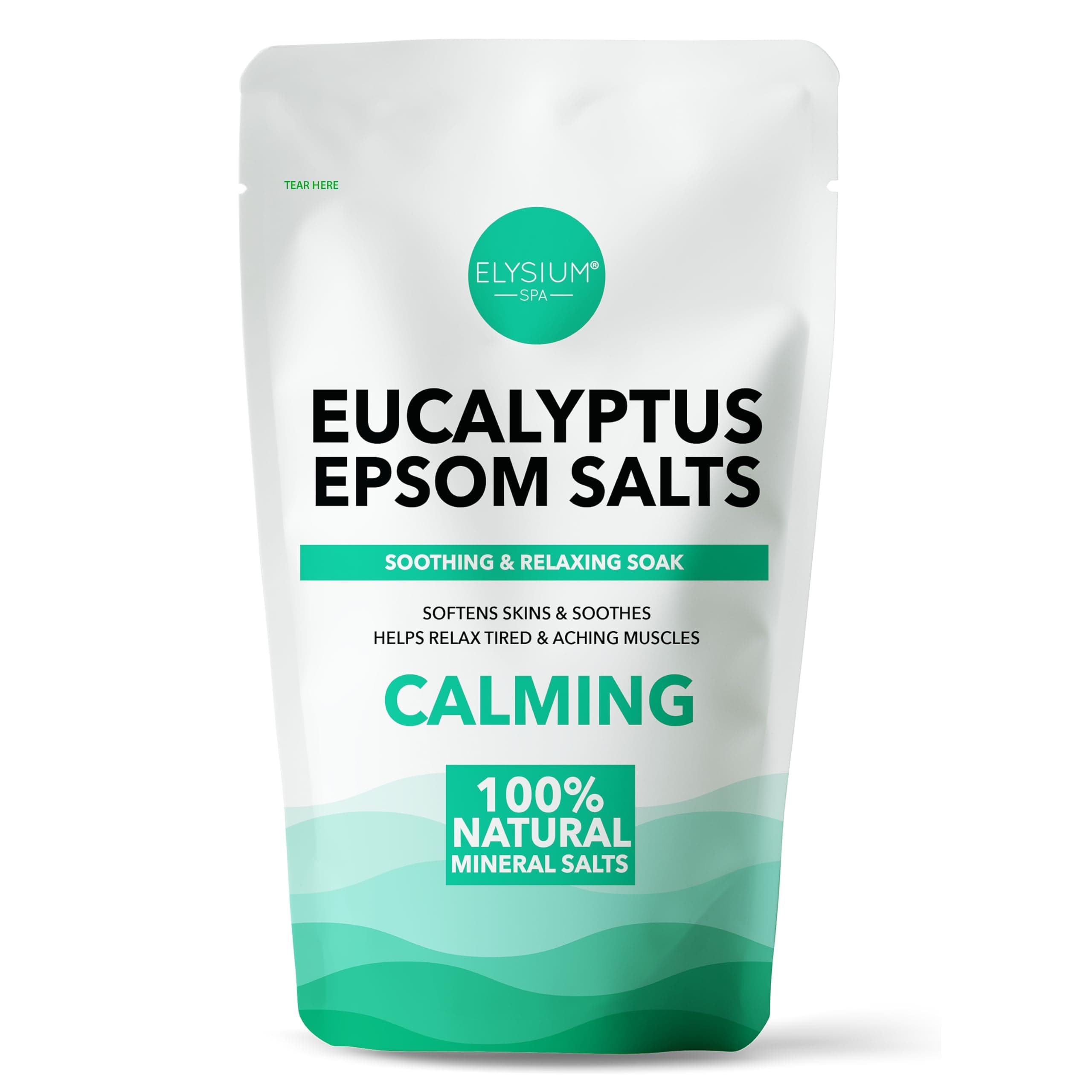 Sali da bagno di epsom al profumo di eucalipto, cristalli naturali di solfato di magnesio, confezione da 450 g