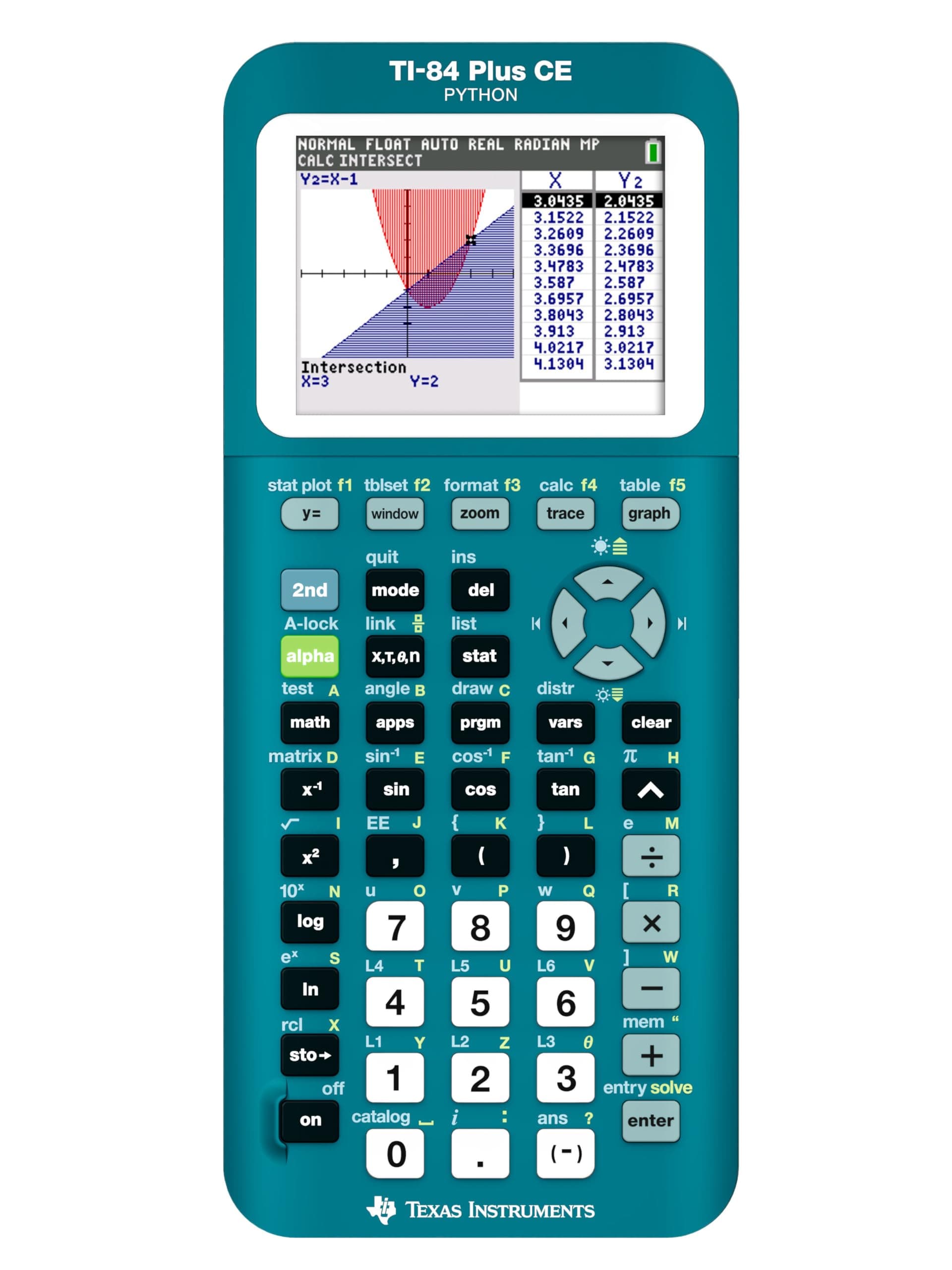 Texas Instruments TI-84 Plus CE Handheld Graphing Calculator Teal 84PLCE/TBL/1L1/AS