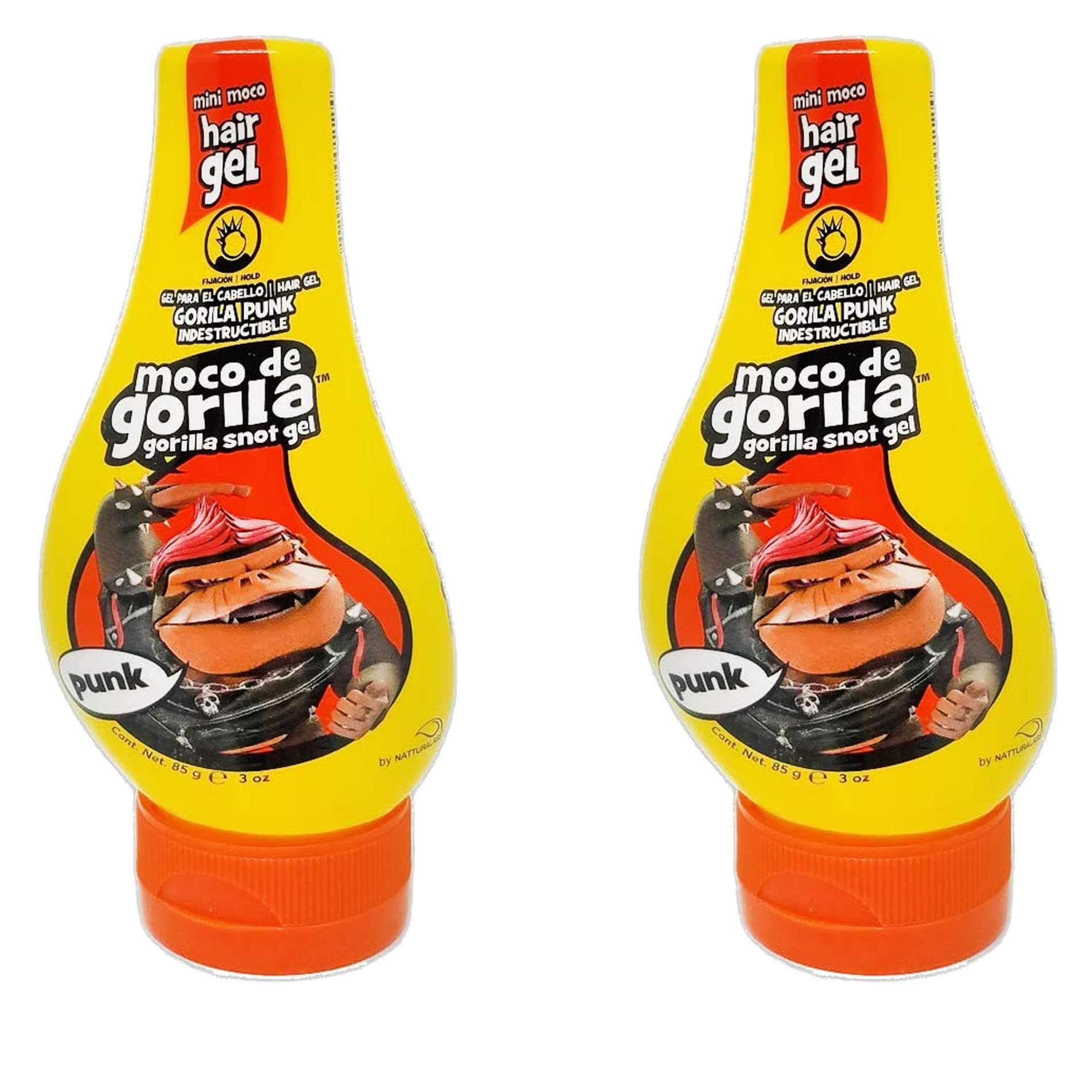 Moco de Gorila Gorilla Snot Hair Gel, Mini Punk Travel Size 3 oz (85g), 2 PACK