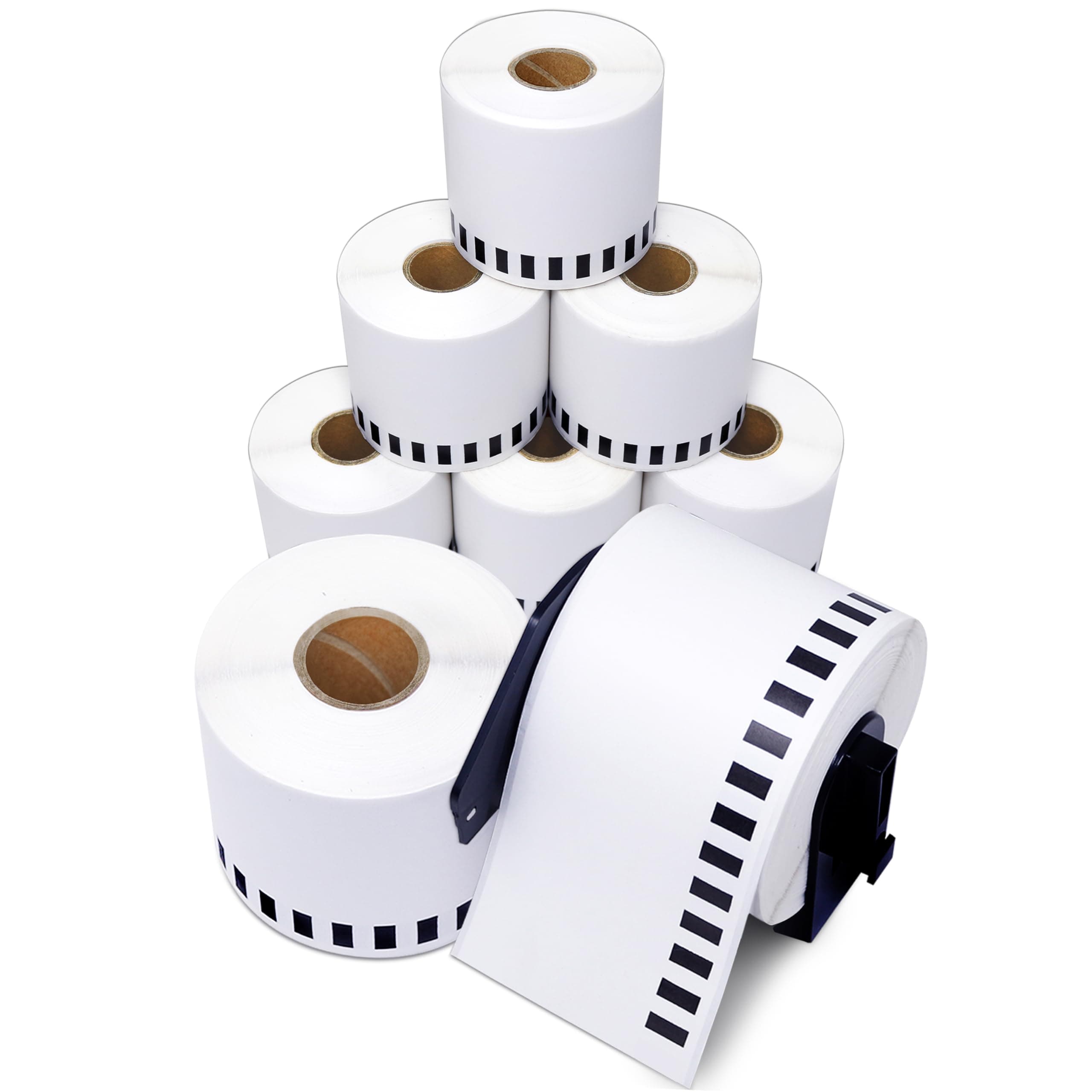 Aegis Adhesives - Replacement for Brother DK-2205 (8 Rolls, 800 Ft Total) 2.4" Continuous Direct Thermal Labels Cut-to-Length Paper Tape - Compatible with QL Printers, QL-800, QL-810W, QL-820NWB