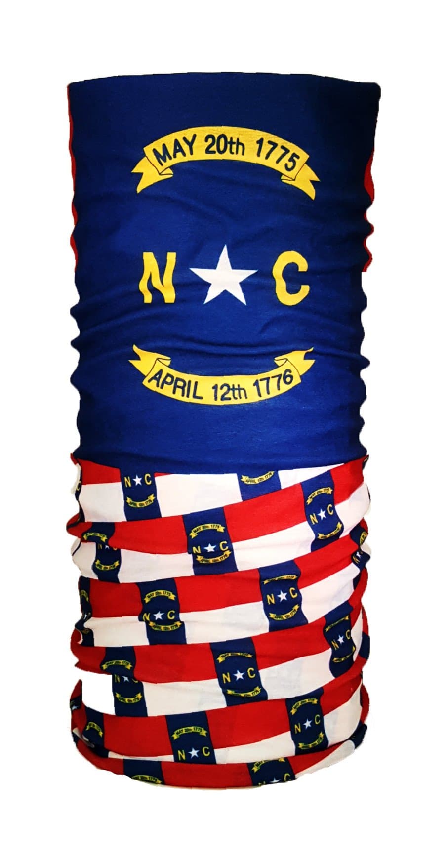 Tradition Scarves North Carolina Flag Tube Scarf - State of NC Bandana Headwear Ascot