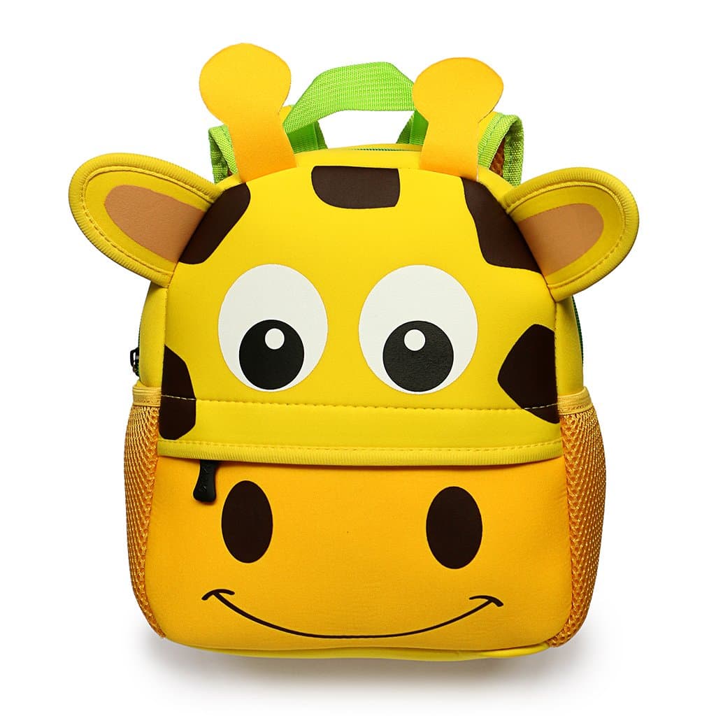 Little Kid Toddler Backpack Baby Boys Girls Kindergarten Pre School Bags Cute Neoprene Cartoon Backpacks for Little Kids,Size 9.45"x3.54"x9.84"(Giraffe)