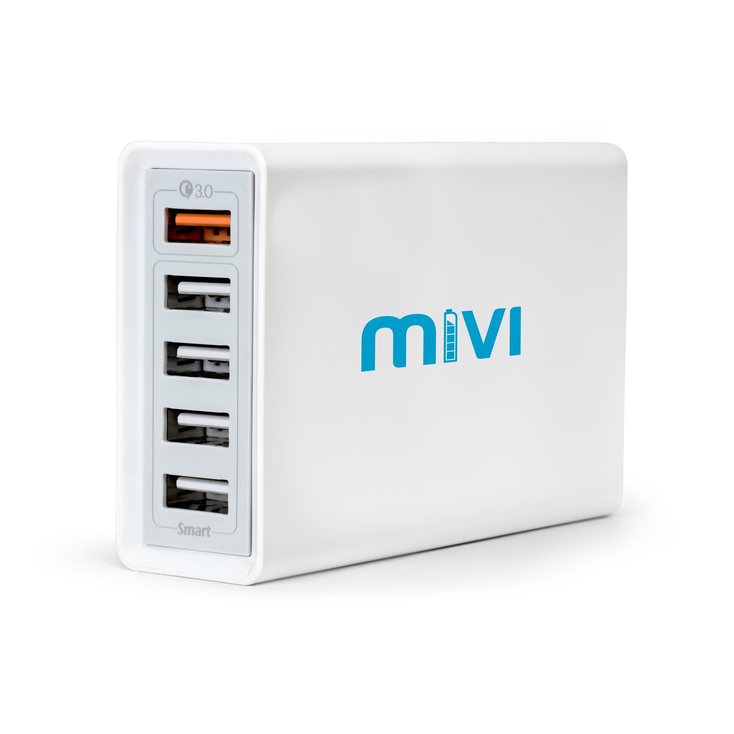 Mivi DC58QC3 8A Desktop USB Turbo Charger Hub - (White)