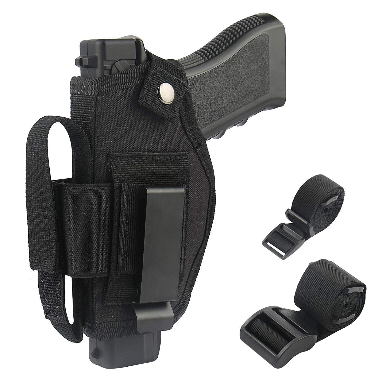 Concealed Carry Holster IWB OWB Car Holster with Magazine Slot and 2 Strap Mounts for Right and Left Hand Gun Accessories