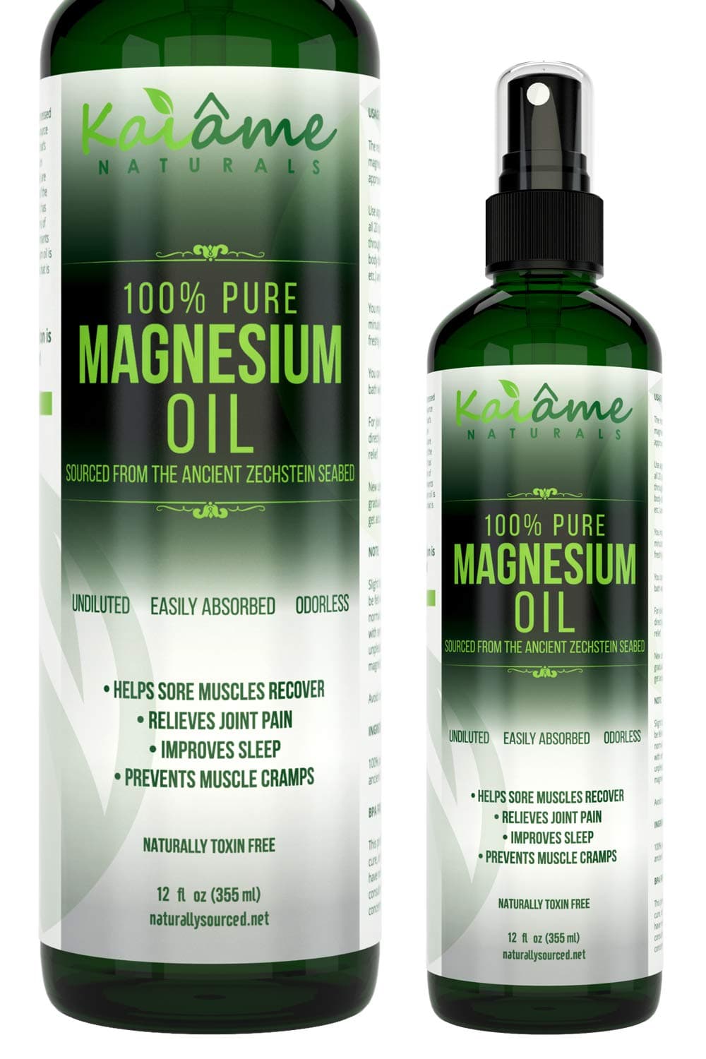 Magnesium Oil Spray | LARGE 12 oz | Undiluted | 100% PURE and ORGANIC | Sourced from Ancient Zechstein Seabed |