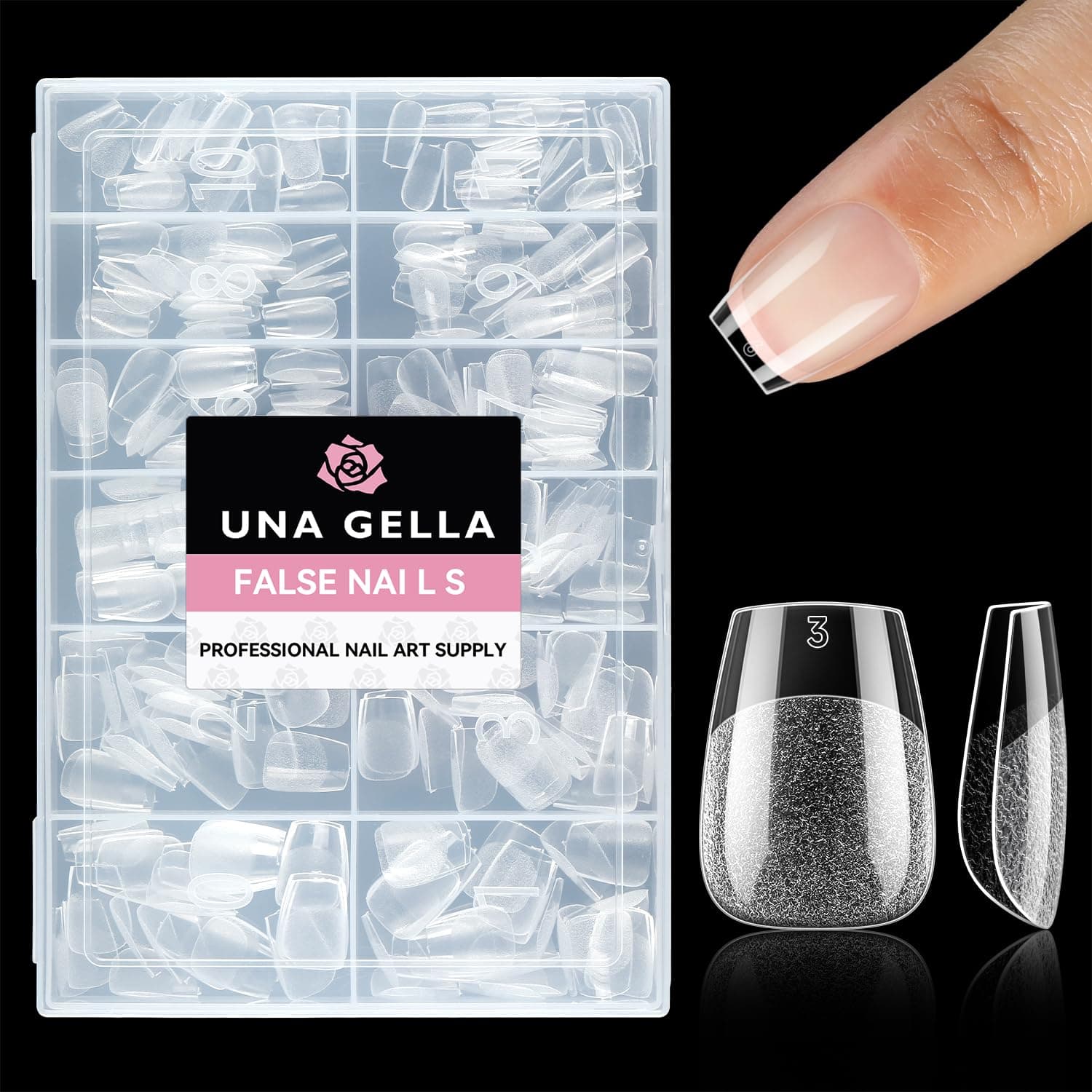 UNA GELLA Extra Short Coffin Nail Tips: XS 216pcs Pre-shape Press on Nails Extra Short Coffin Gel Tips Full Cover Acrylic Fake False Nails Extension 12 Sizes Gelly Tips