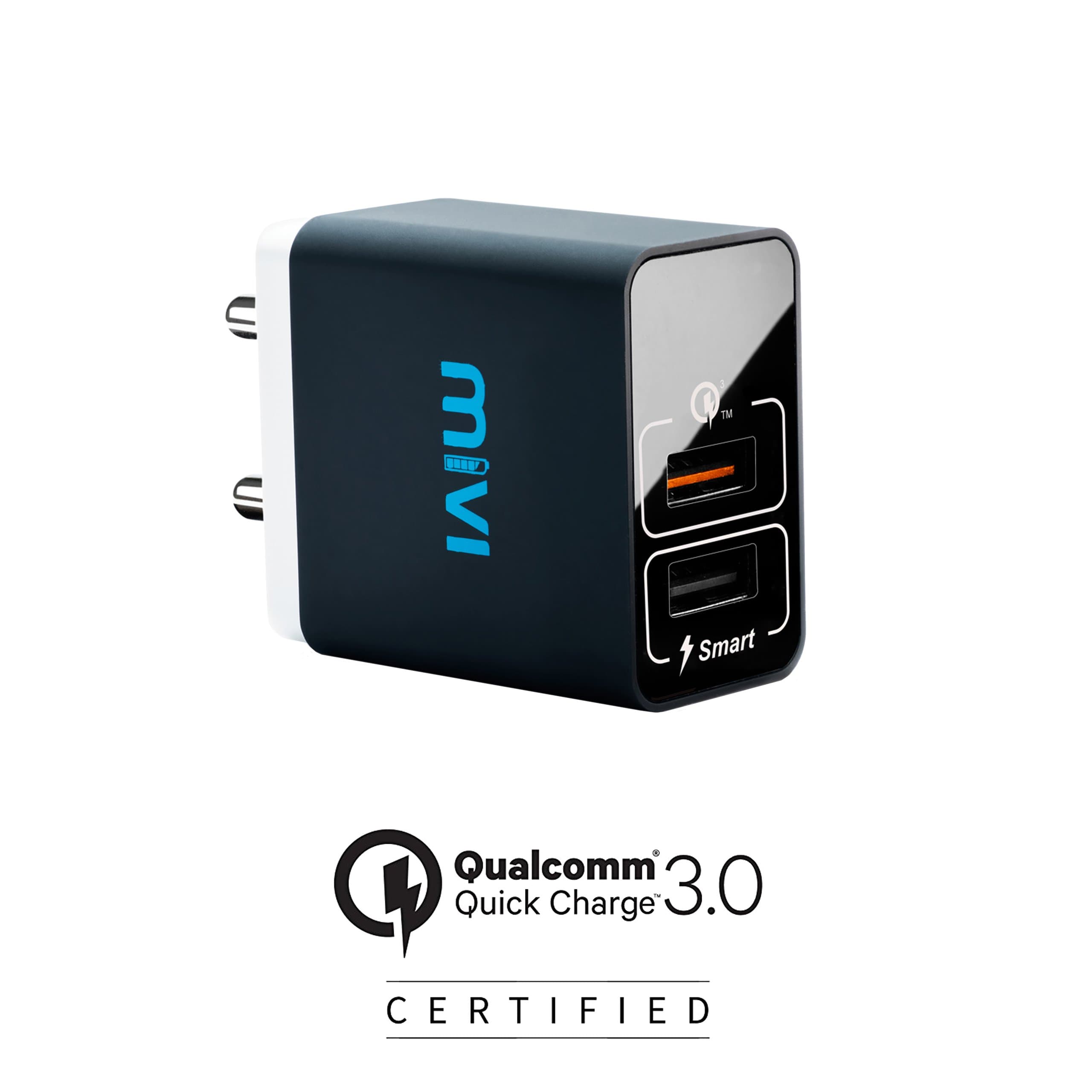 Mivi WC2QC3 Wall Charger - (Black)