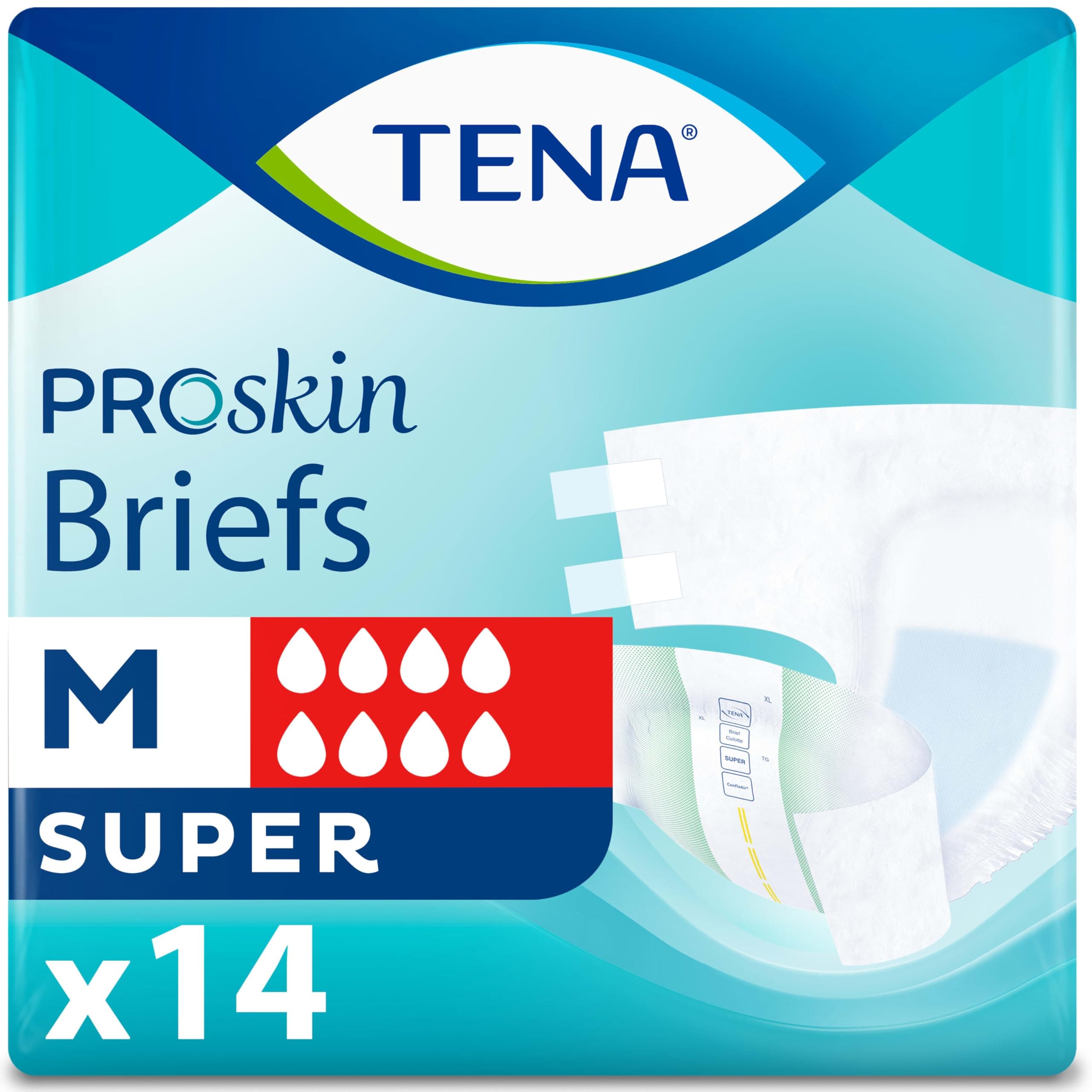 ProSkin Unisex Adult Diapers with Tabs, Maximum Absorbency, Medium, 14 Ct