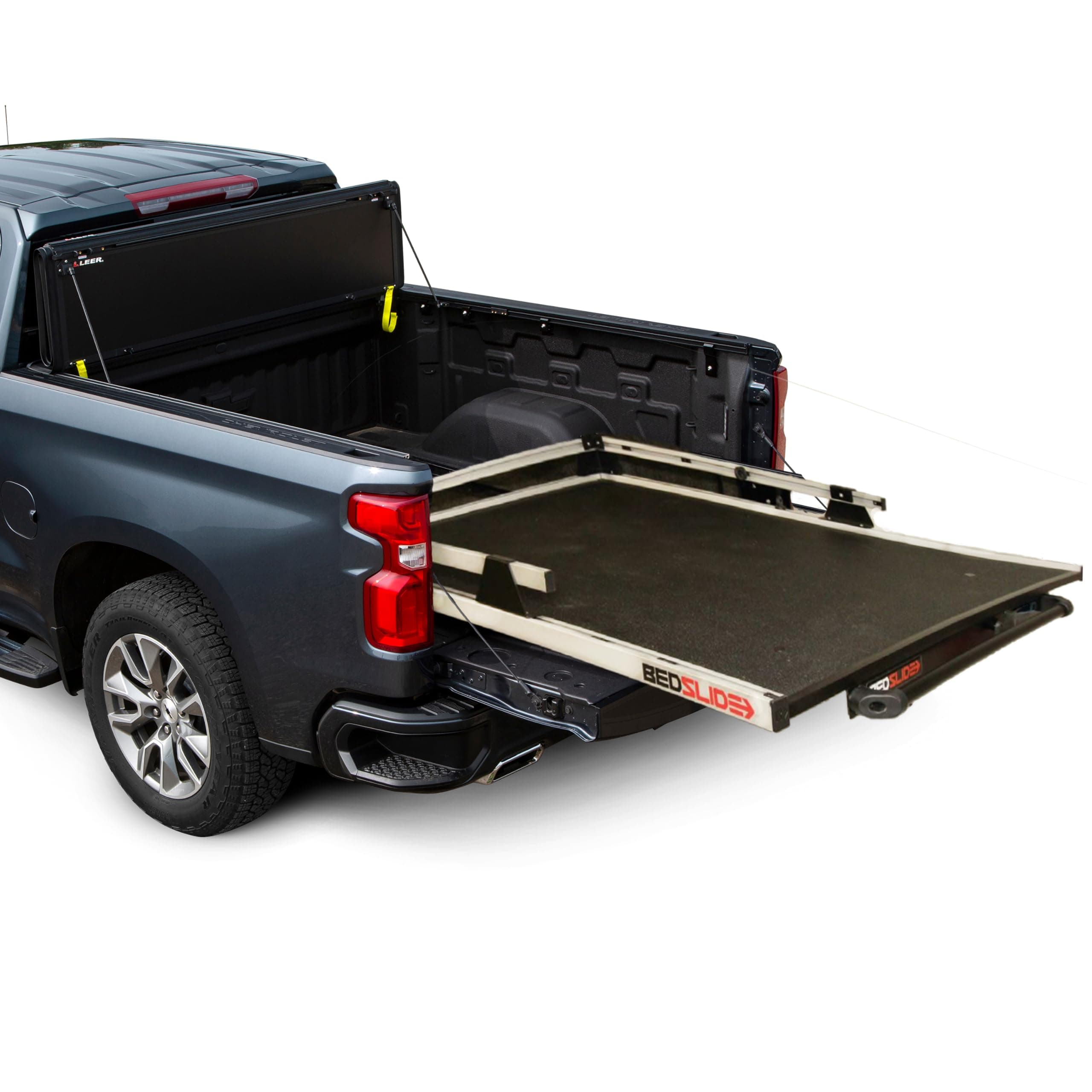 Bedslide 1500 Contractor Sliding Truck Bed Organizer, 95 x 48-Inch, Capacity 1500 lbs., Truck Bed Storage Tray, Silver